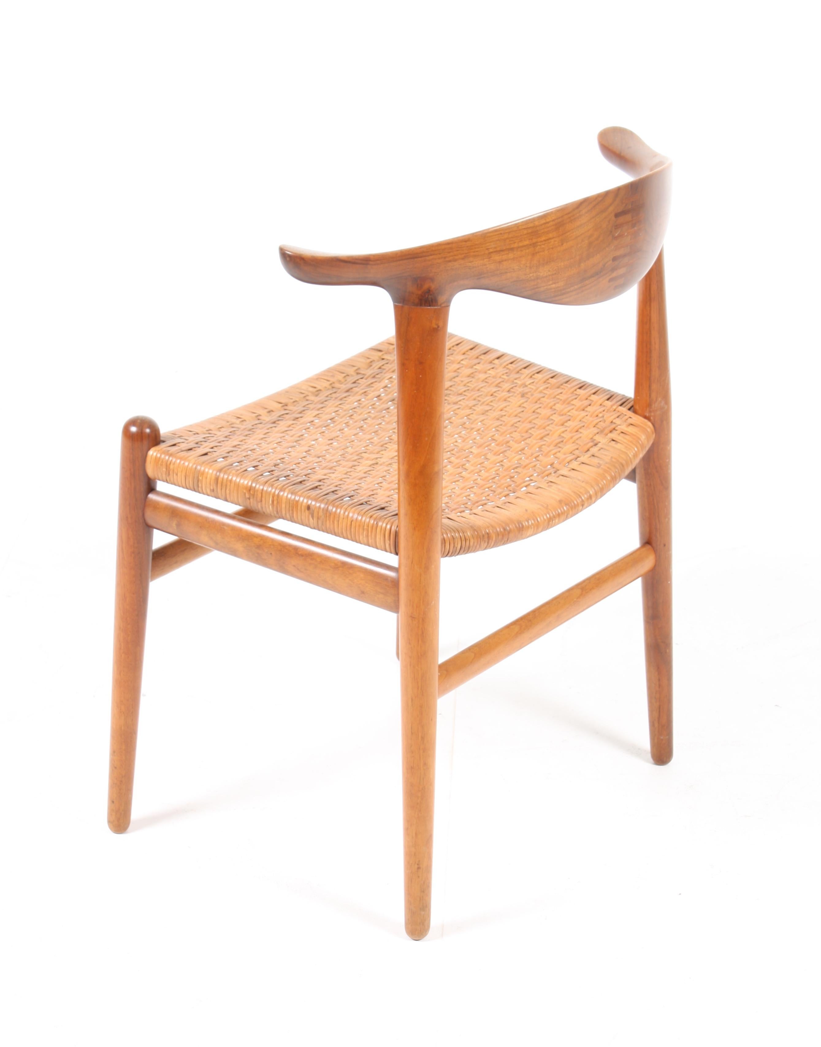 Walnut Cowhorn Chair by Wegner