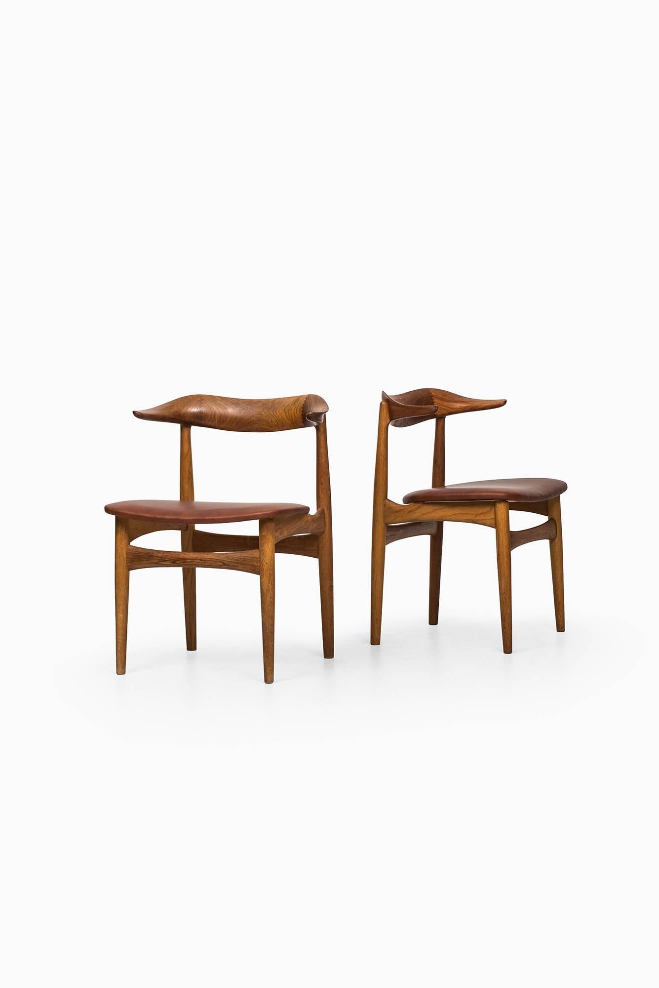 Danish Cowhorn Chairs Designed by Knud Faerch Produced by Slagelse Møbelfabrik