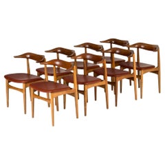 "Cowhorn" Dining Chairs by Knud Færch for Slagelse Møbelværk, Denmark, 1950s