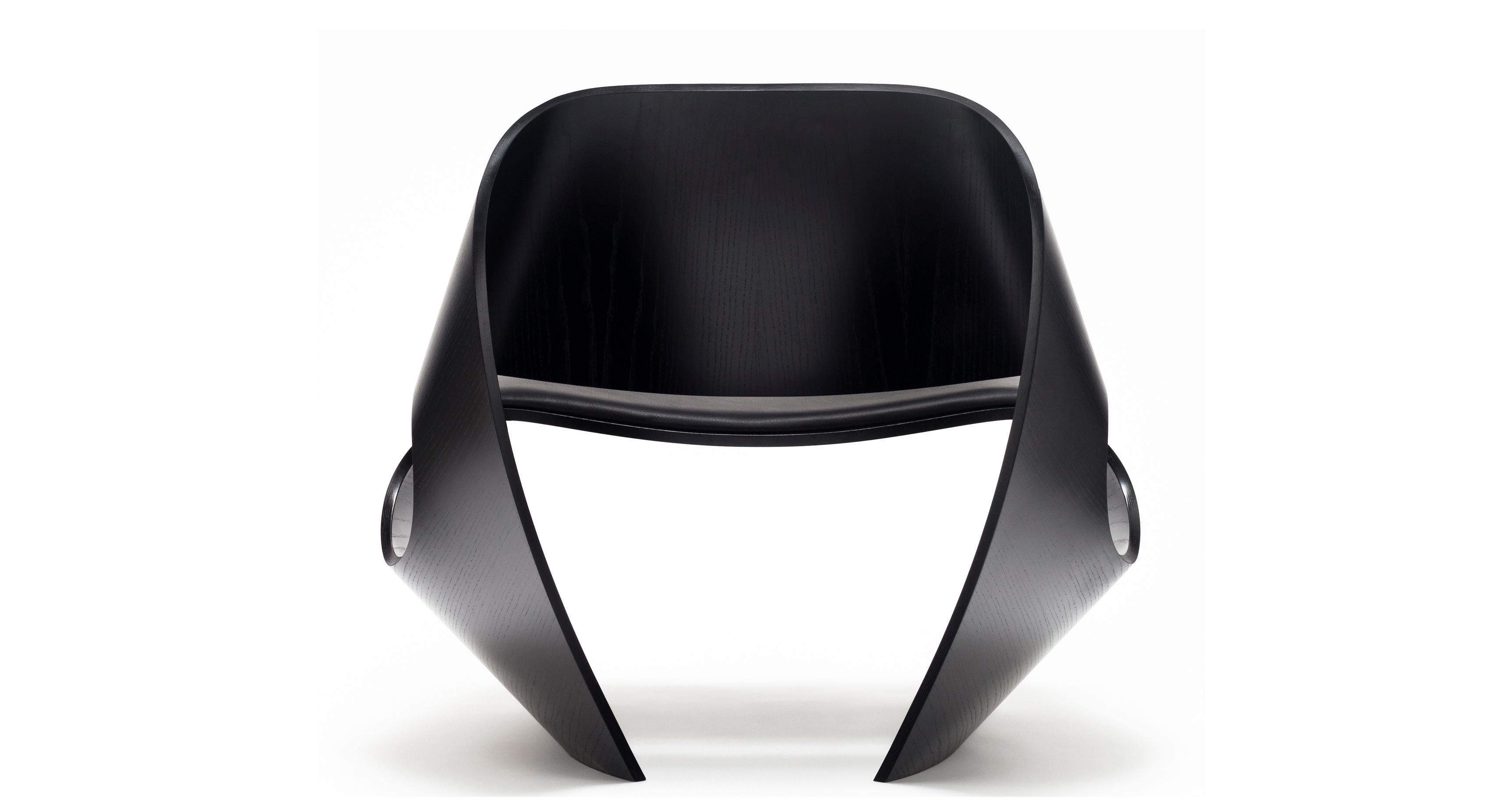 Minimalist Cowrie, Ebonised Ash Veneered Bent Plywood Lounge Chair by Made in Ratio For Sale