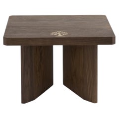 Cowrie Inlay Sofa Side Table, Made in UK by Sister -Contemporary Craftmanship