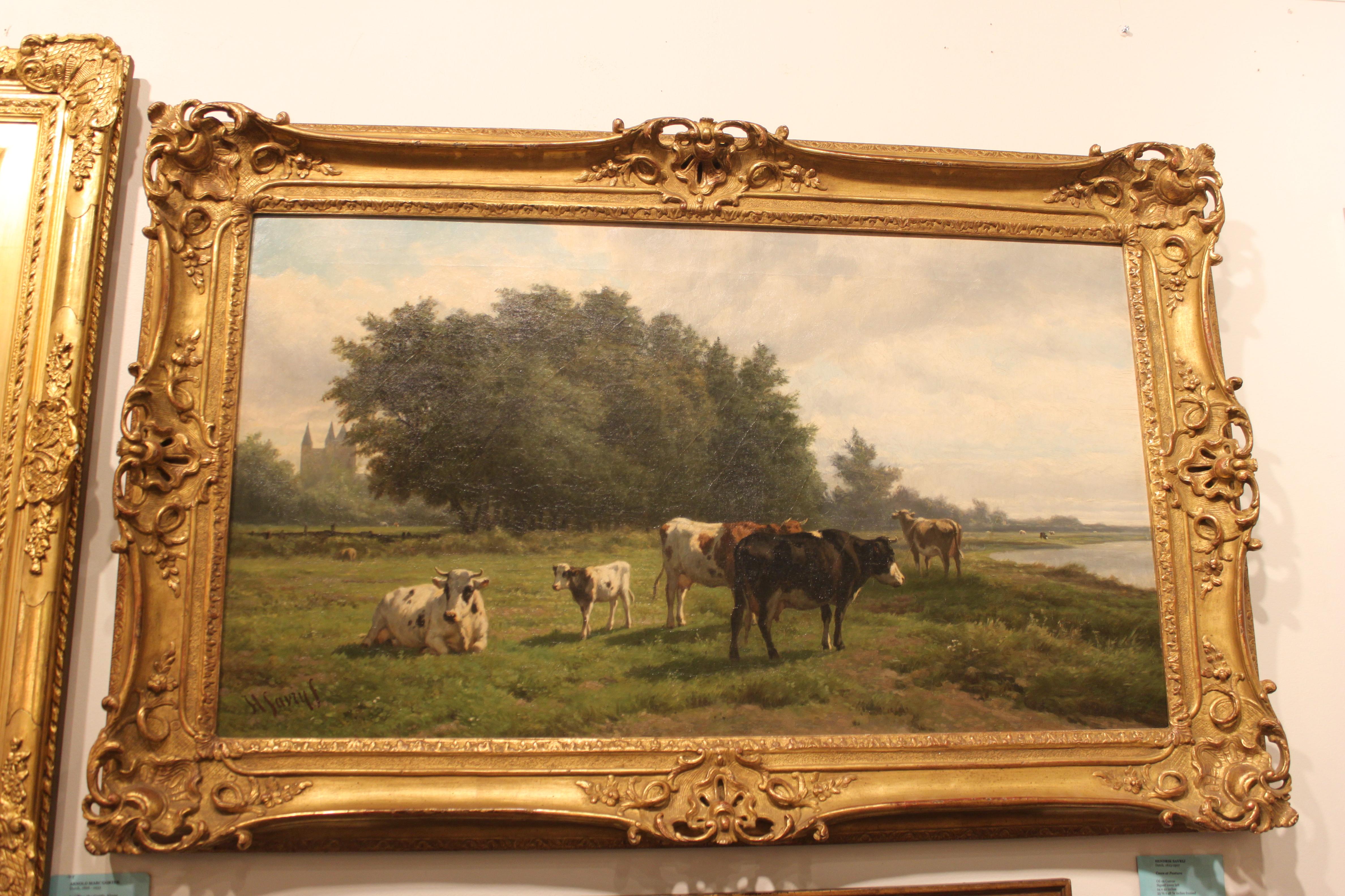 cows in the pasture painting