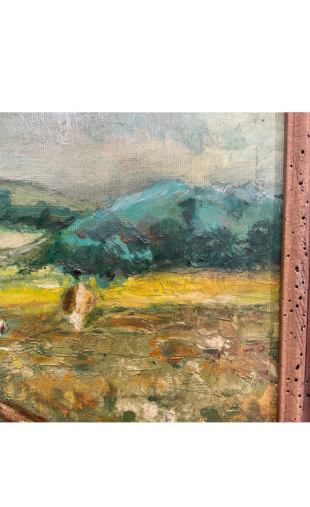‘Cows in Summer’ Antique Oil on Canvas In Excellent Condition For Sale In Nashville, TN
