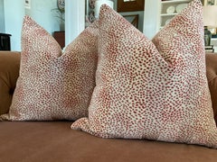 Cowtan & Tout "Clarence" in Tomato 22" Down-Filled Pillows - a Pair