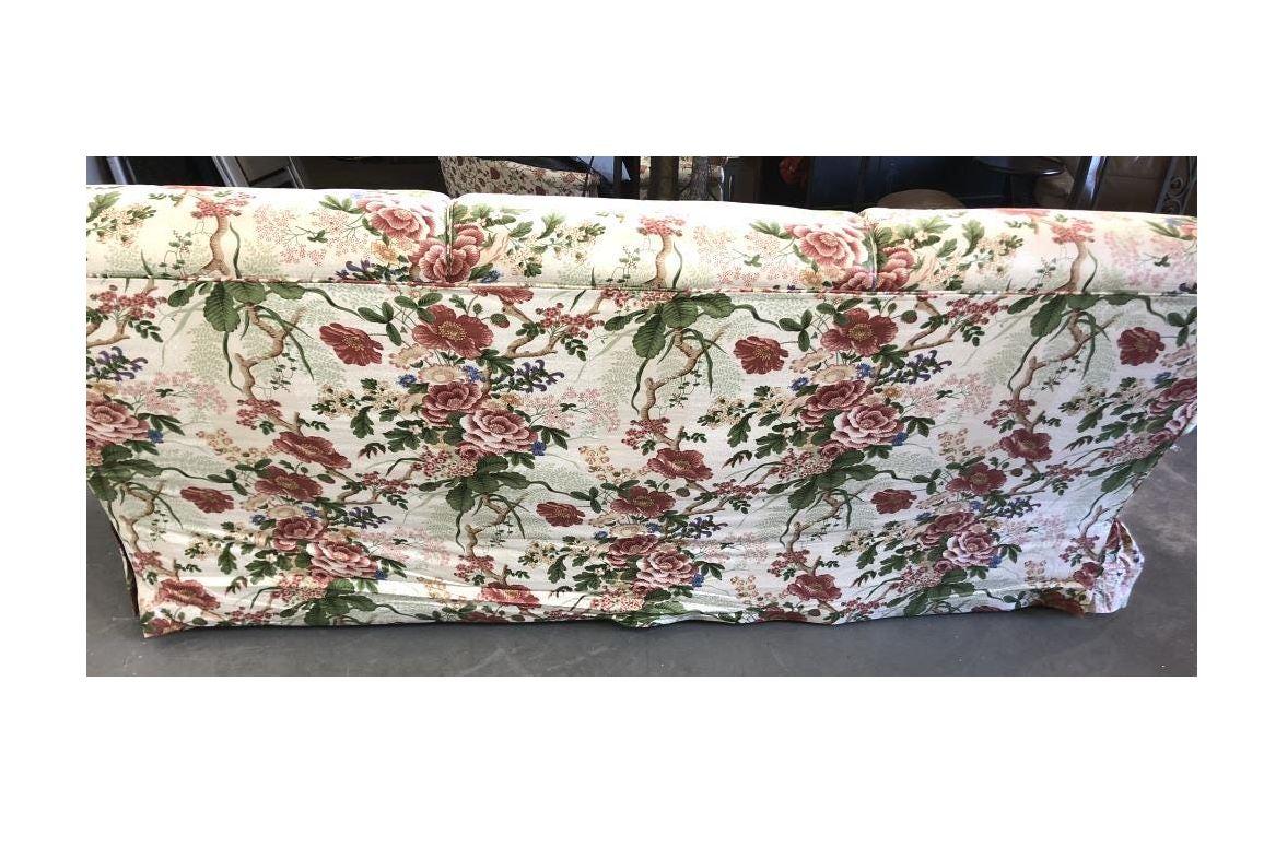 20th Century Cowtan & Tout Upholstered Three Cushion English Sofa