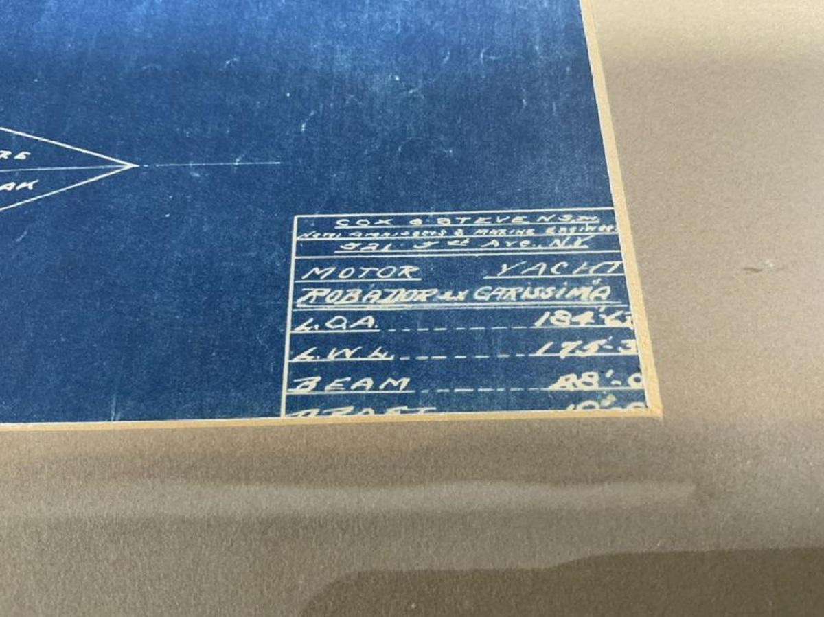 Cox and Stevens Blueprint of Yacht Robador (Breprint du yacht) Bon état - En vente à Norwell, MA
