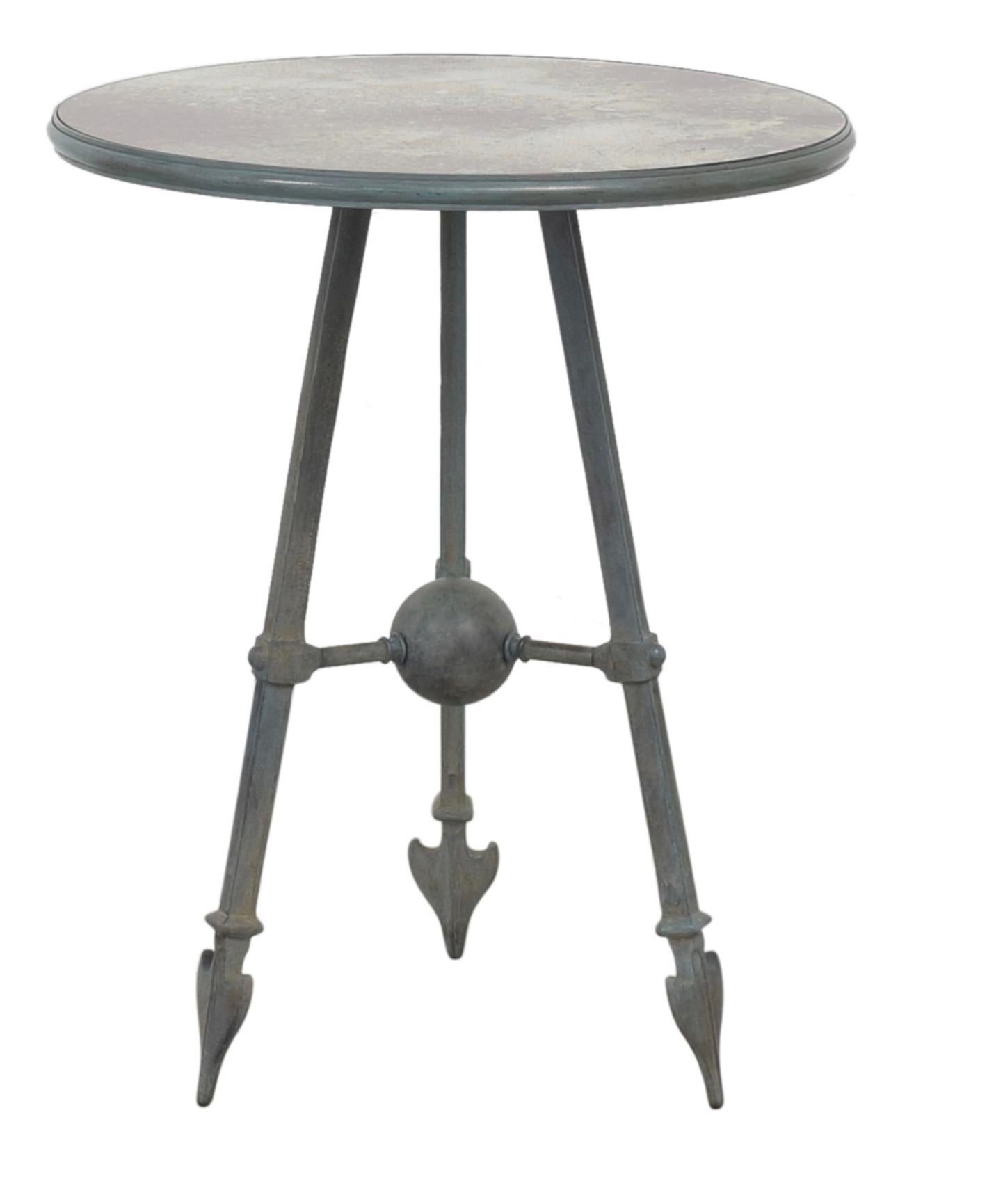 COX London Foundry patinated cast solid bronze arrow occasional table, custom, one-of-a-kind. Heavy-duty, sculptural work. MSRP over 10,000 usd. 