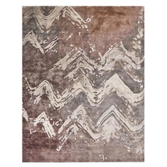 Tapis moderne touffeté à la main, gris lavande et gris olive par Hands