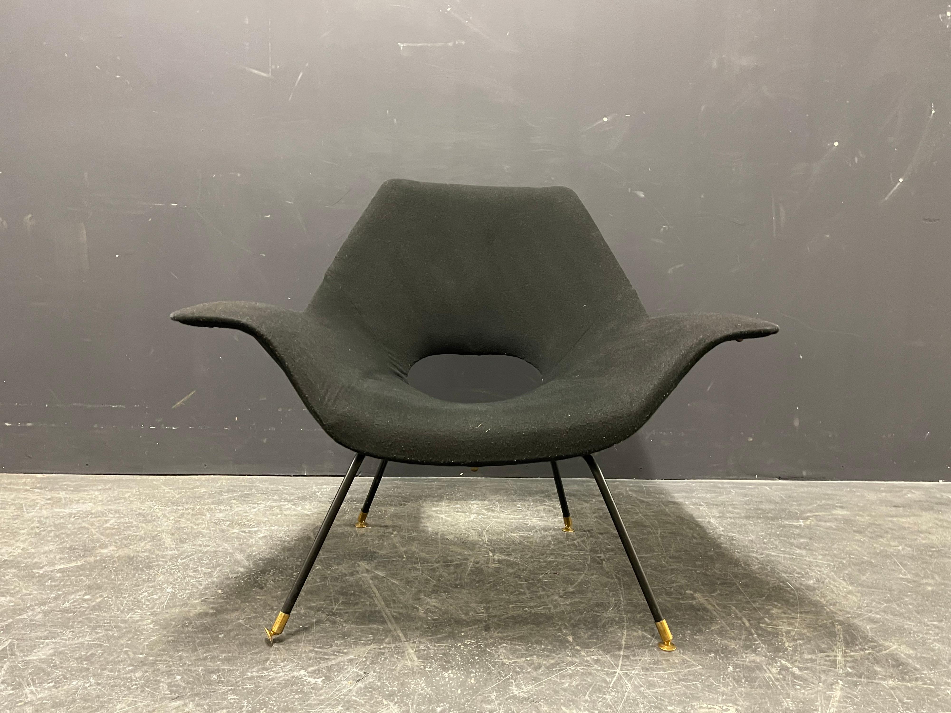 Mid-Century Modern Cozy and elegant augusto bozzi armchair - model golden For Sale