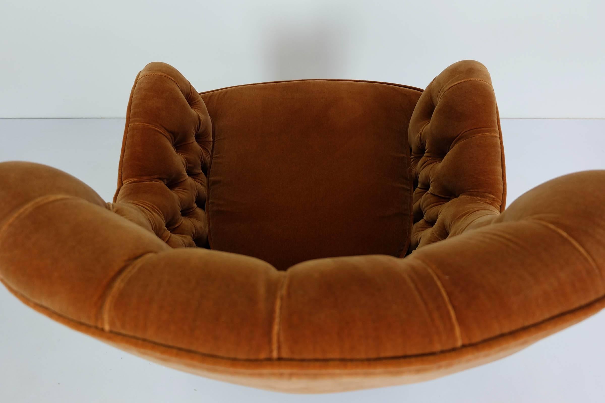 Metal Cozy Elegant Lobby Lounge Chair Elias Svedberg, DK, Sweden 1940