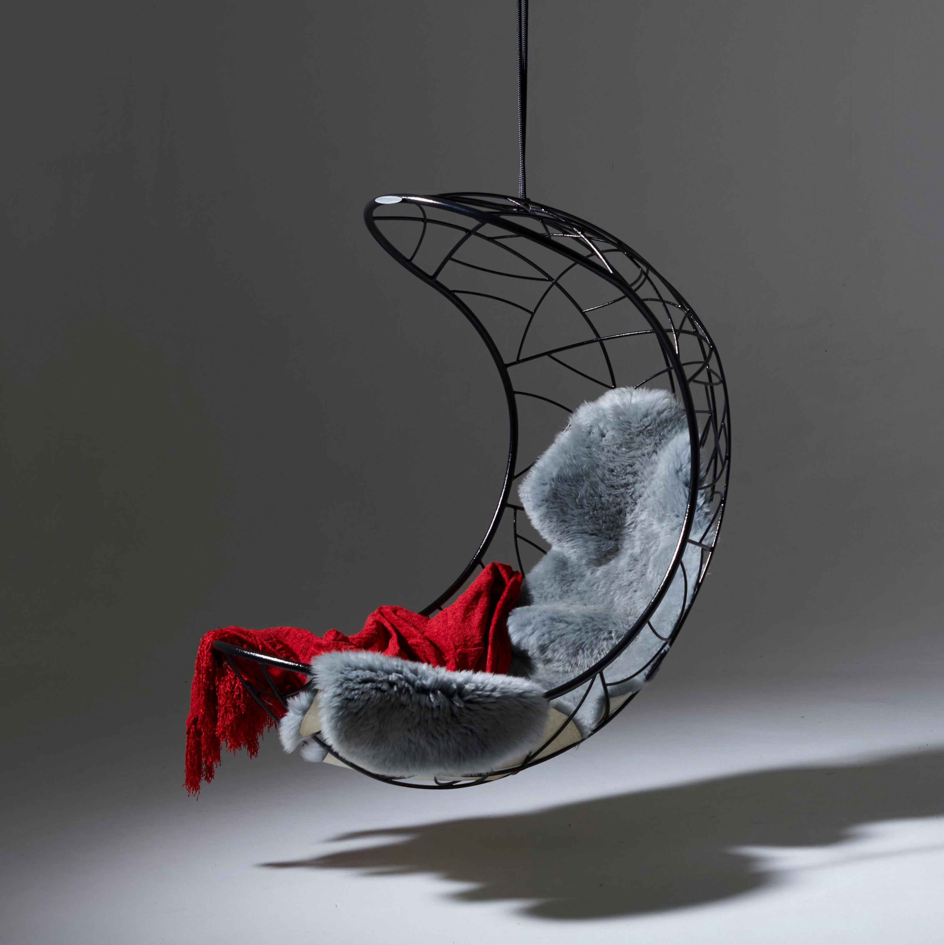 Galvanized Cozy Modern Lucky Bean Swinging Chair For Sale