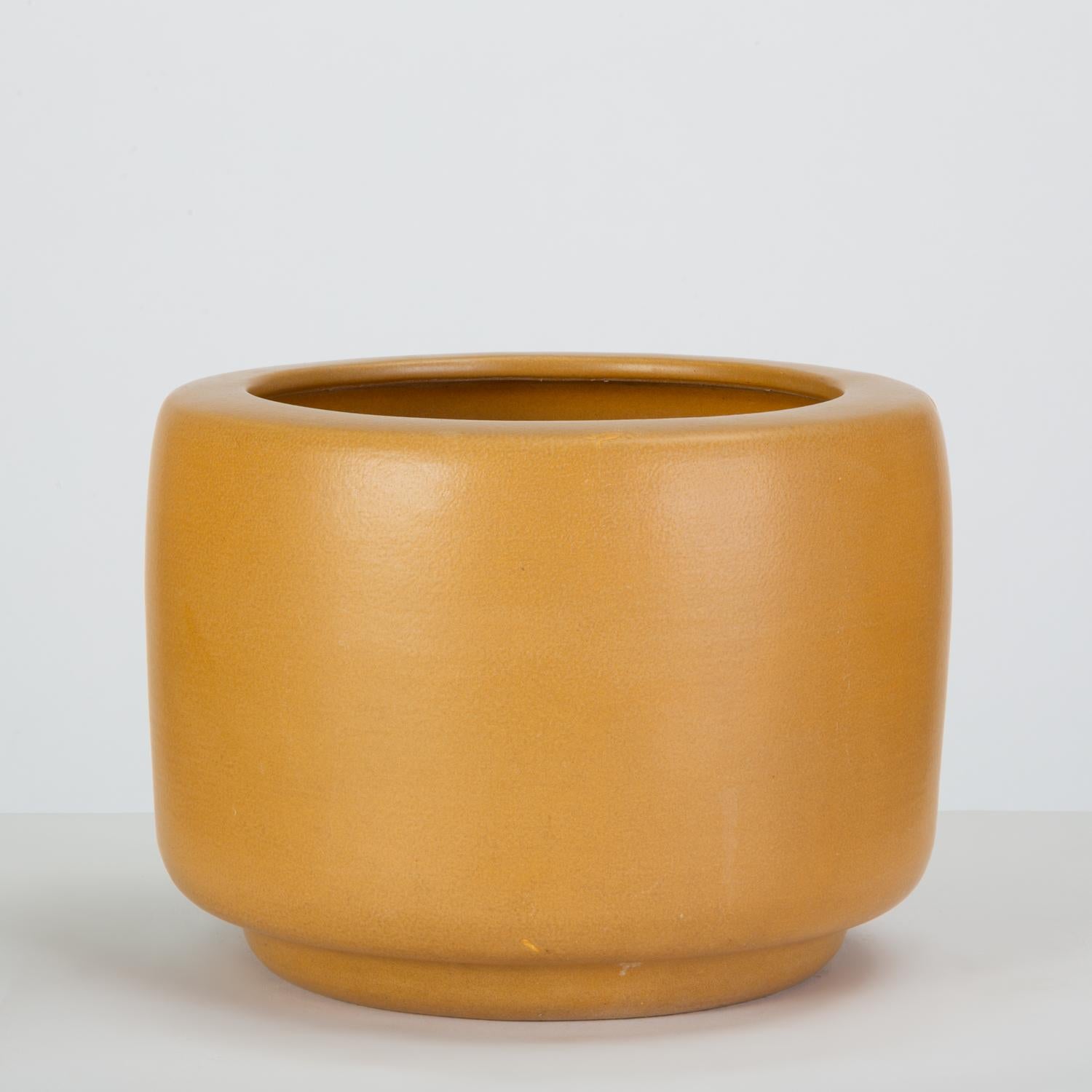 Glazed CP-13 Tire Planter by John Follis for Architectural Pottery in Yellow Glaze