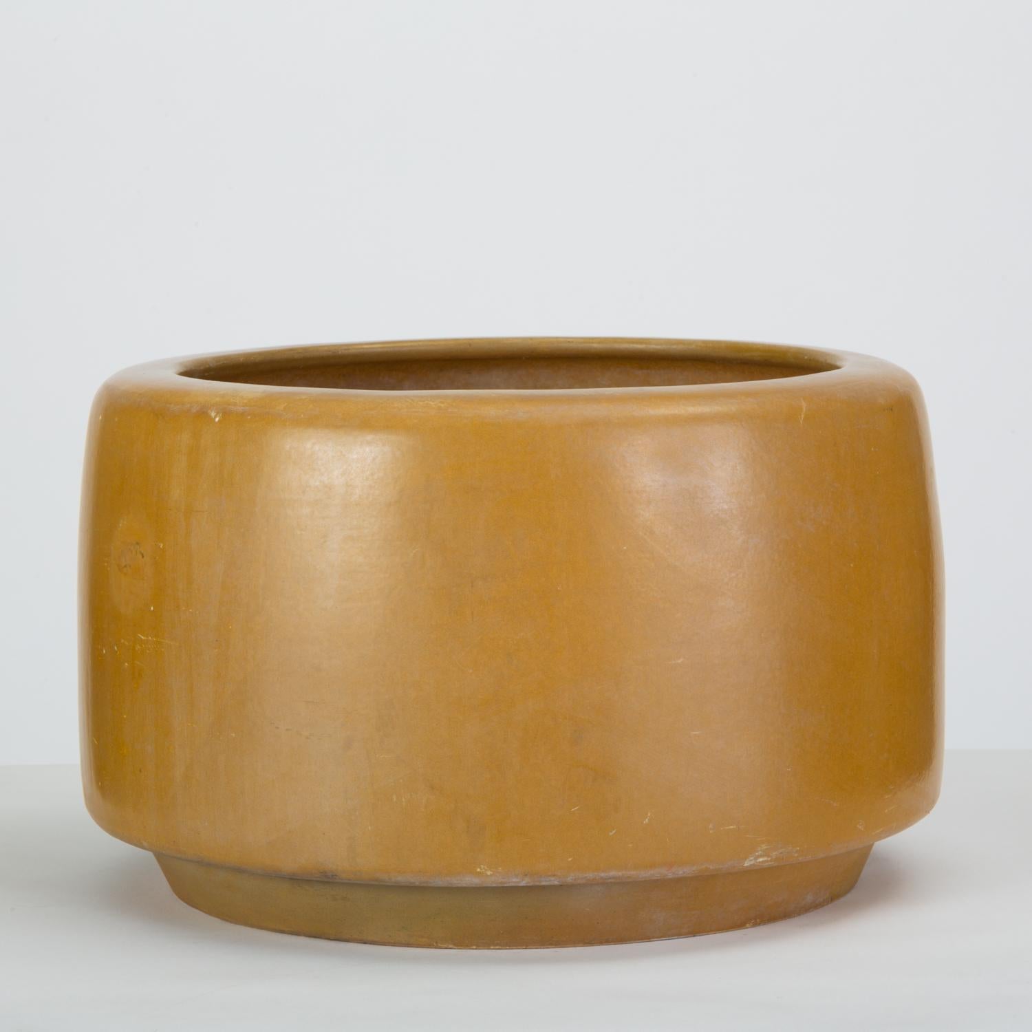 Mid-Century Modern CP-17 Tire Planter by John Follis for Architectural Pottery in Yellow Glaze
