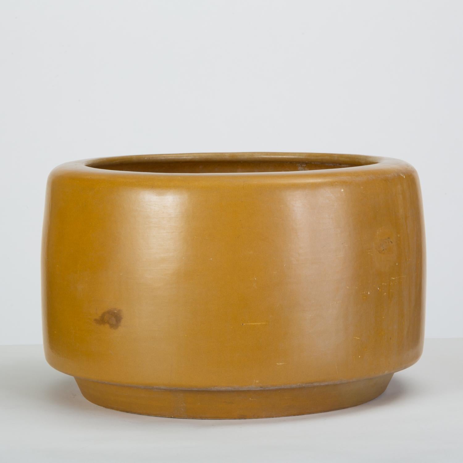 American CP-17 Tire Planter by John Follis for Architectural Pottery in Yellow Glaze