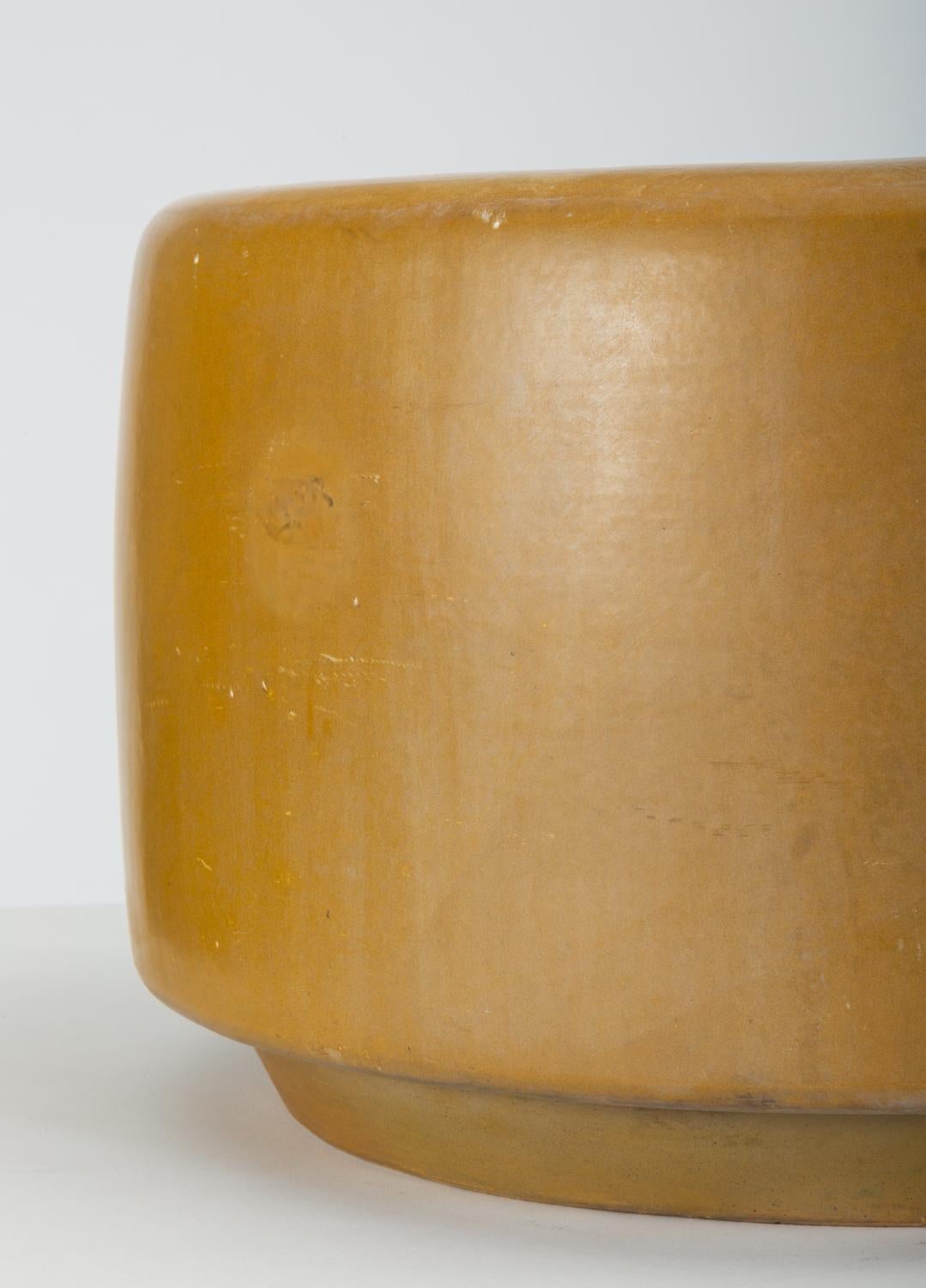 Ceramic CP-17 Tire Planter by John Follis for Architectural Pottery in Yellow Glaze