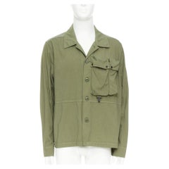 CP COMPANY 101A Taylon P verde oliva, tinta in capo, giacca overshirt con tasche L