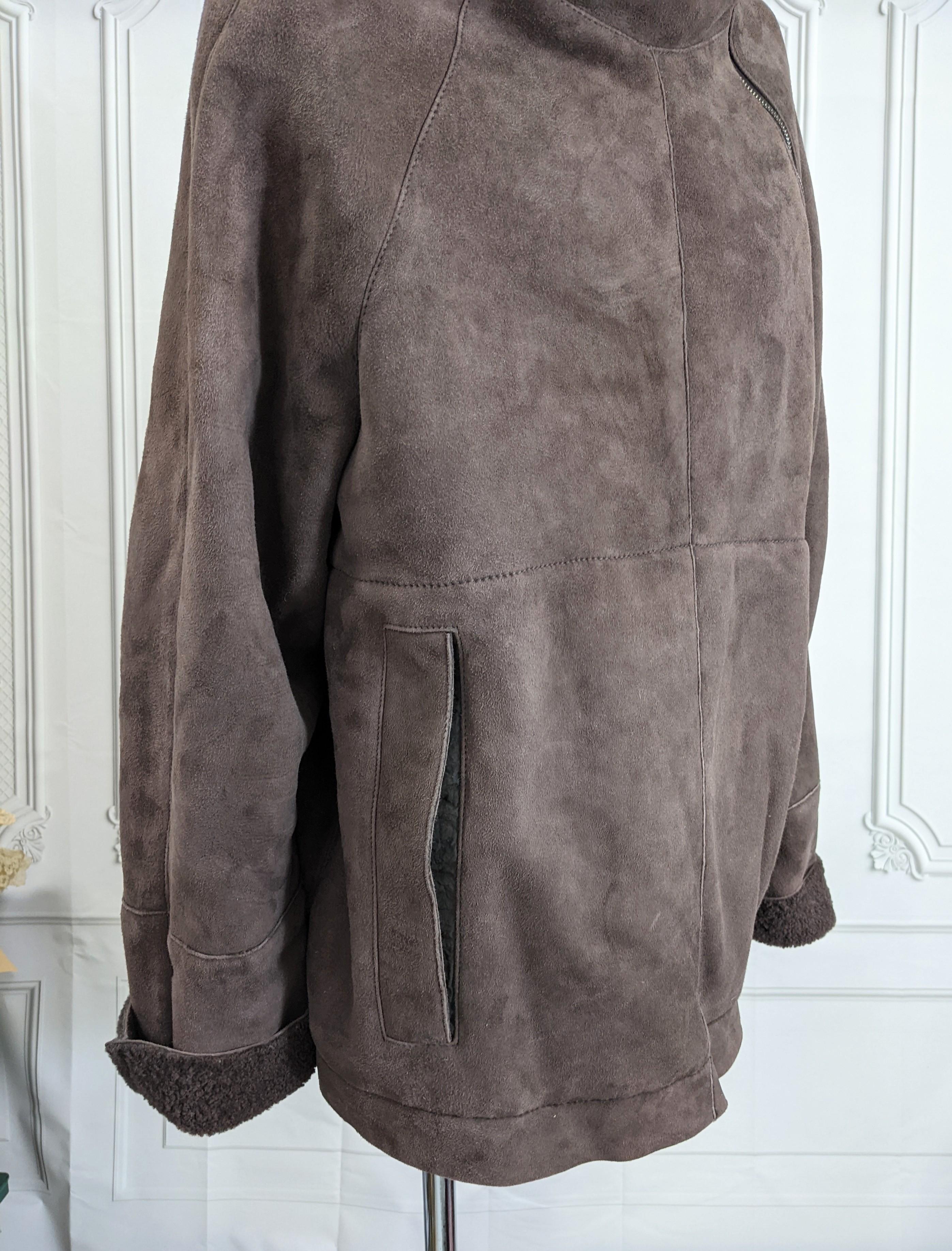 CP Company Mens Shearling Gumby Hood Anorak In Good Condition For Sale In New York, NY