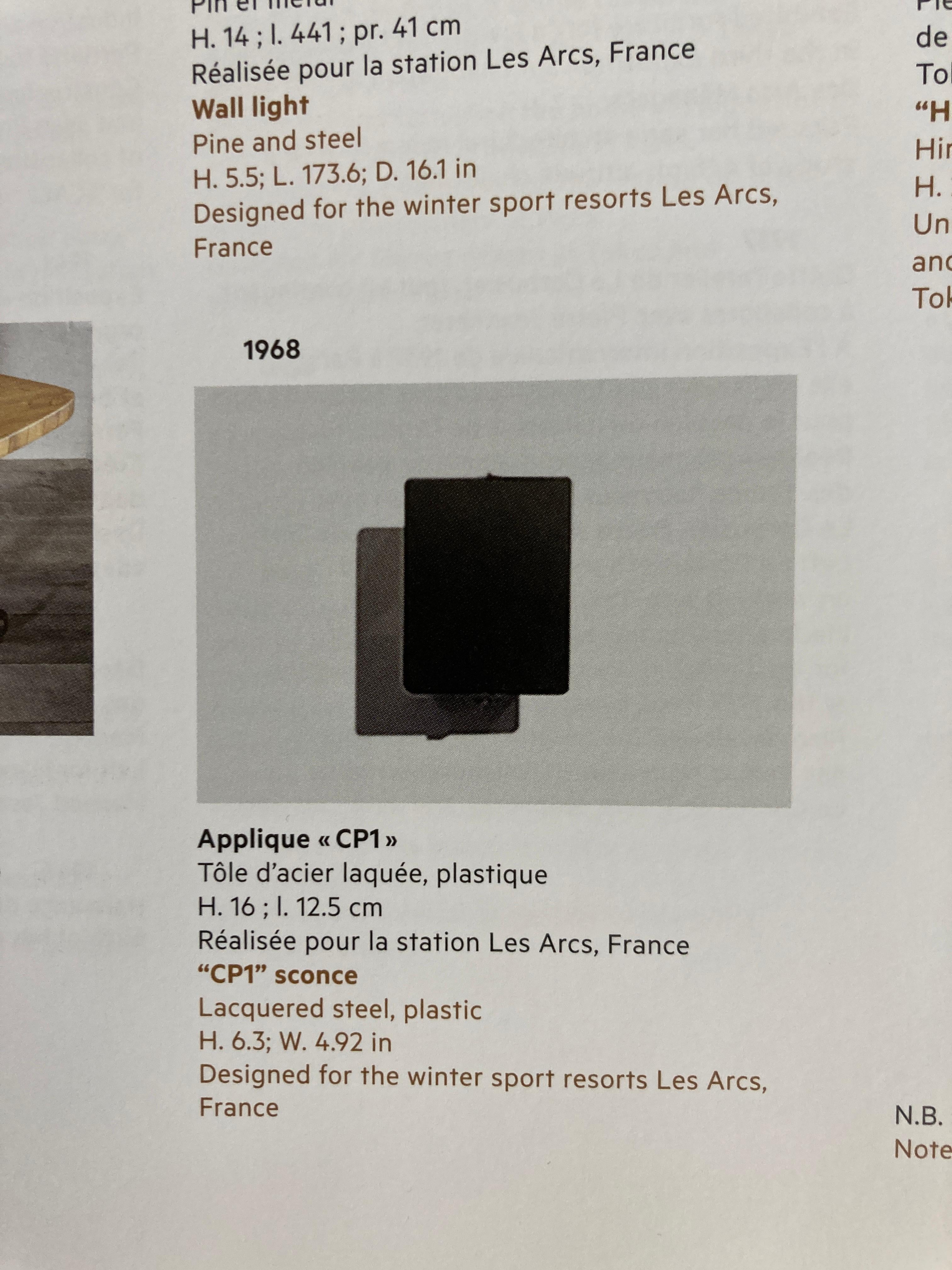 Apliques CP1 de Les Arcs, Charlotte Perriand, Francia 1960-70 en venta 11
