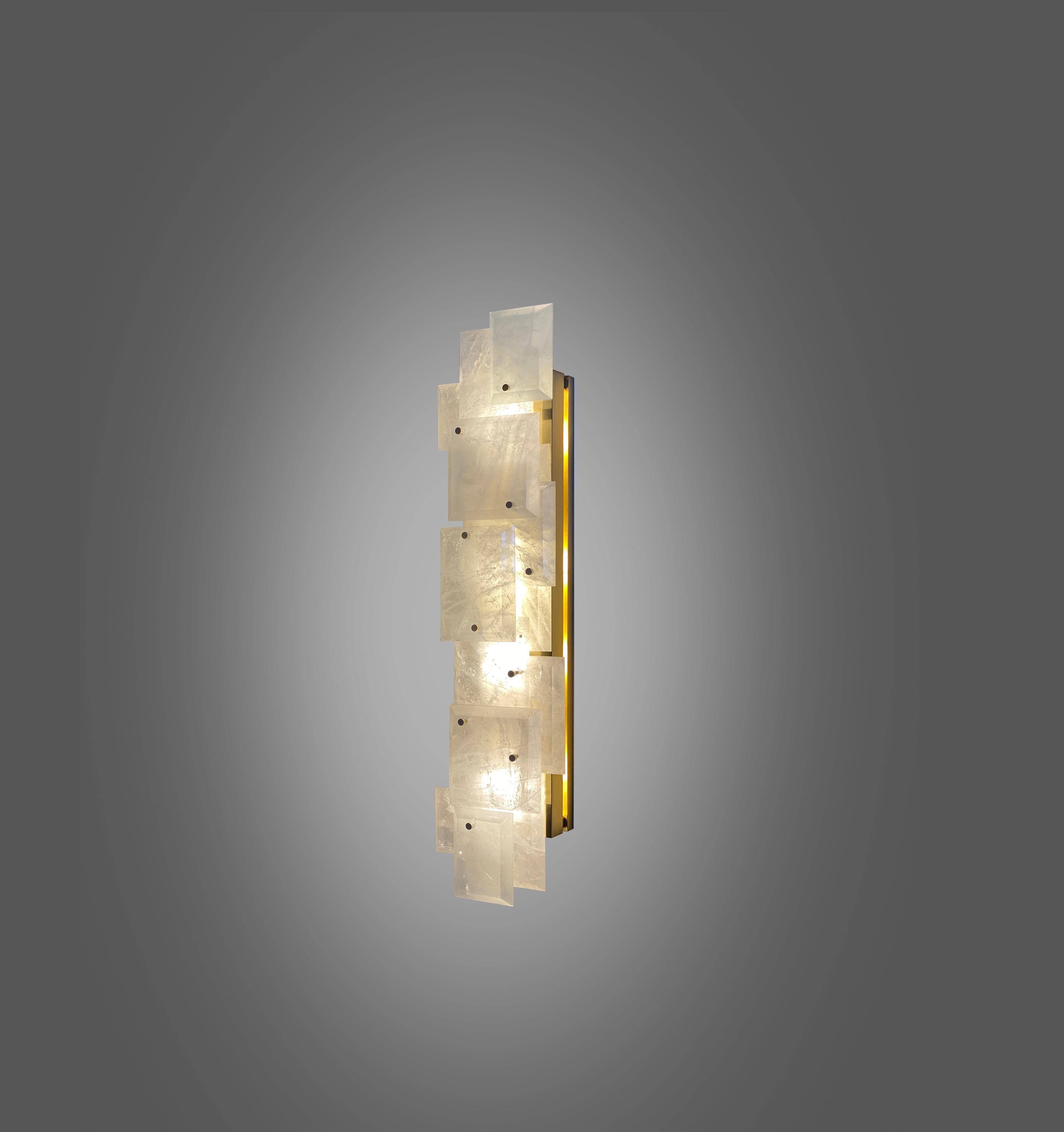 CPS 25 Rock Crystal Quartz Sconces by Phoenix In Excellent Condition For Sale In New York, NY