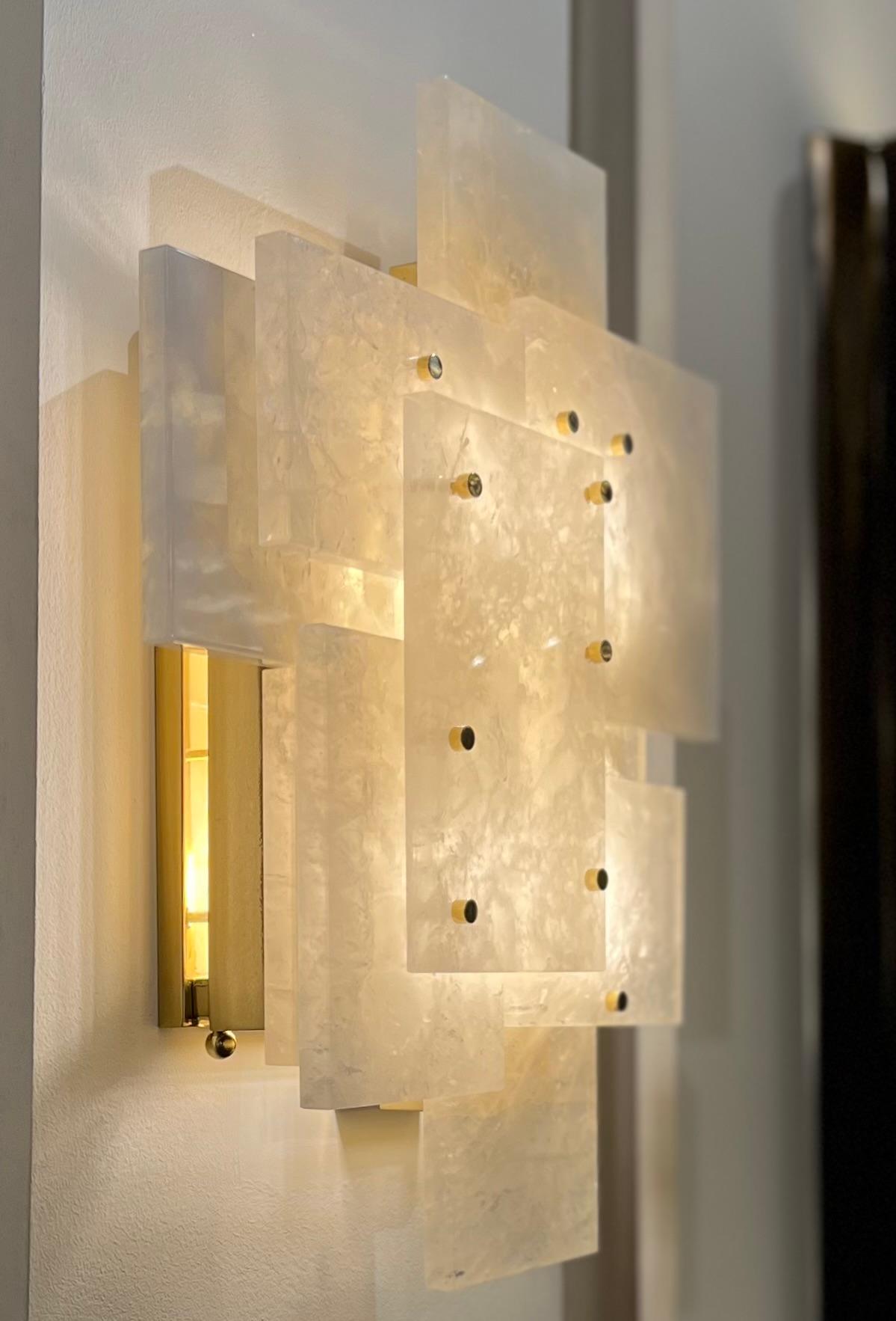 Contemporary CPS16 Rock Crystal Sconces By Phoenix  For Sale