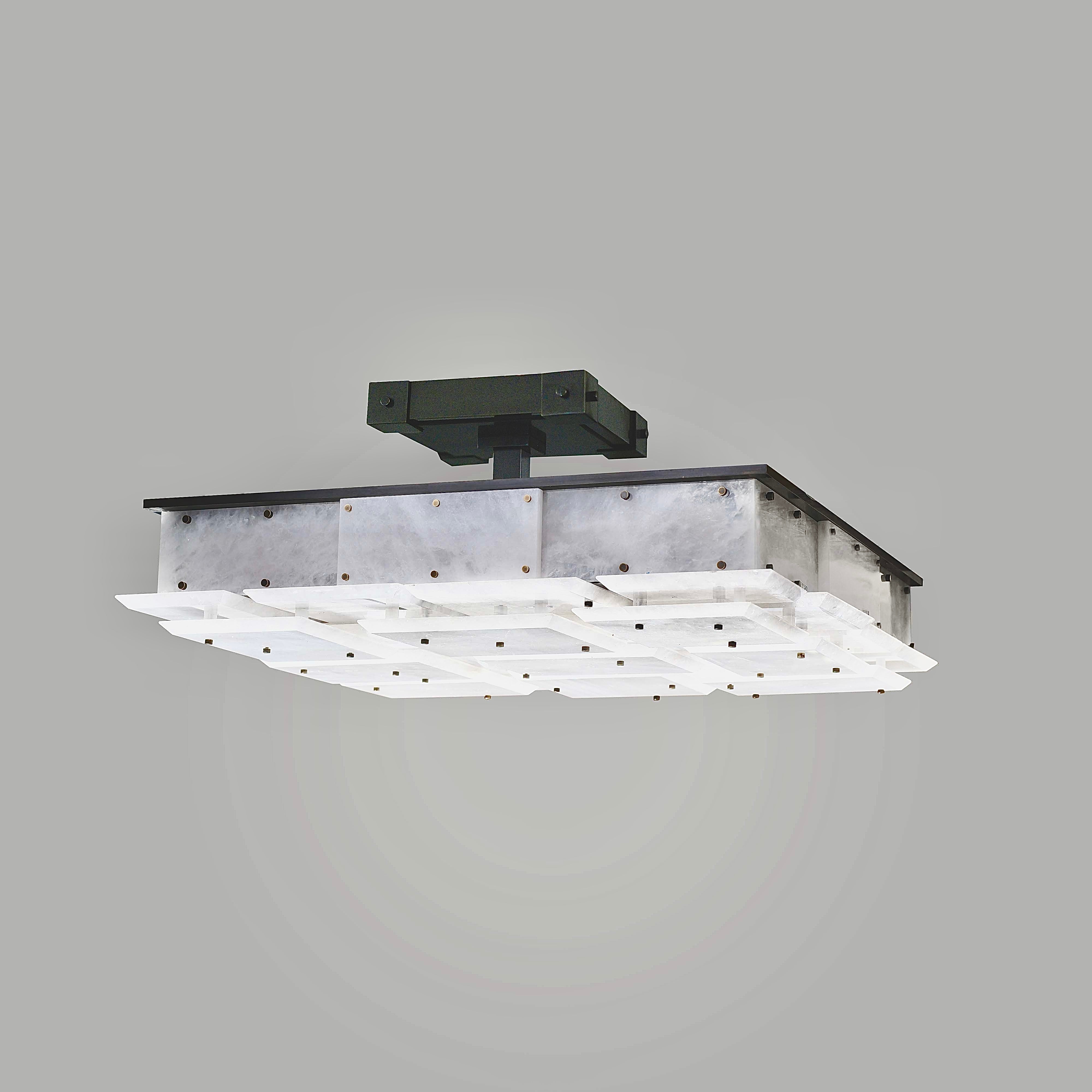 CPS18 Rock Crystal Semi Flush Mount by Phoenix For Sale