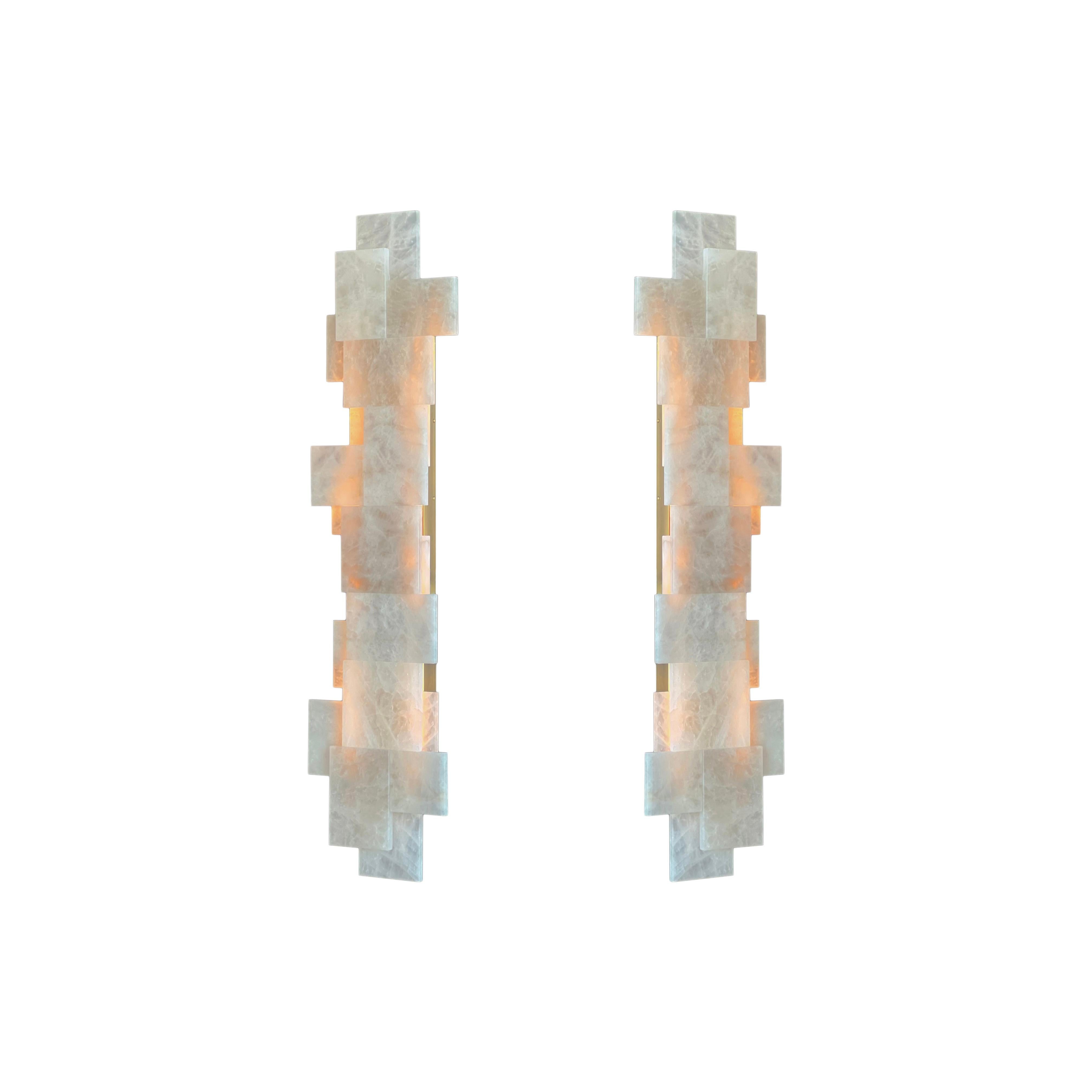 CPS42 Rock Crystal Sconces By Phoenix For Sale