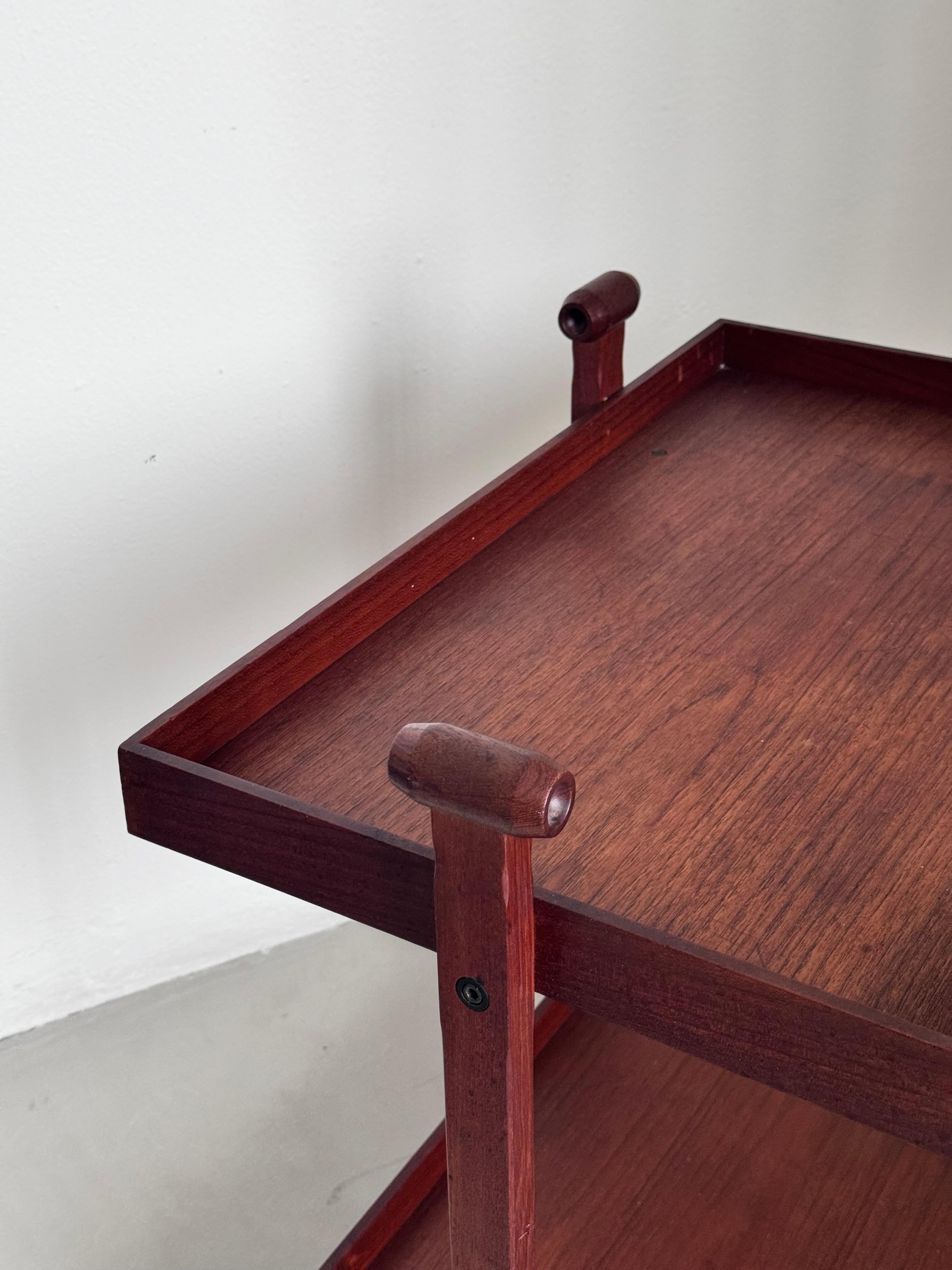 Mid-Century Modern Chariot de bar/de service en bois par Franco Albini pour Poggi modèle cr-20, années 1950 en vente