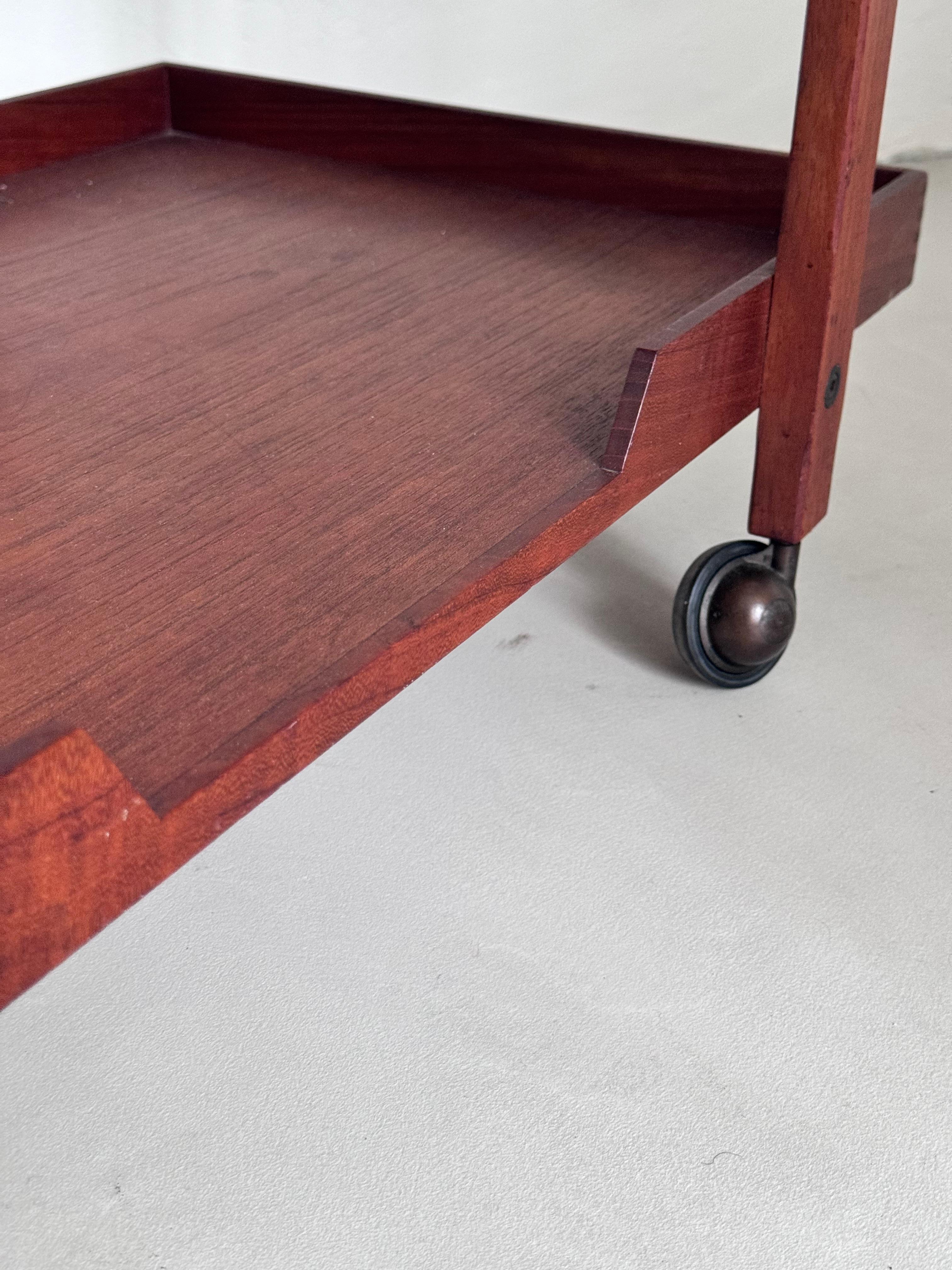 Milieu du XXe siècle Chariot de bar/de service en bois par Franco Albini pour Poggi modèle cr-20, années 1950 en vente