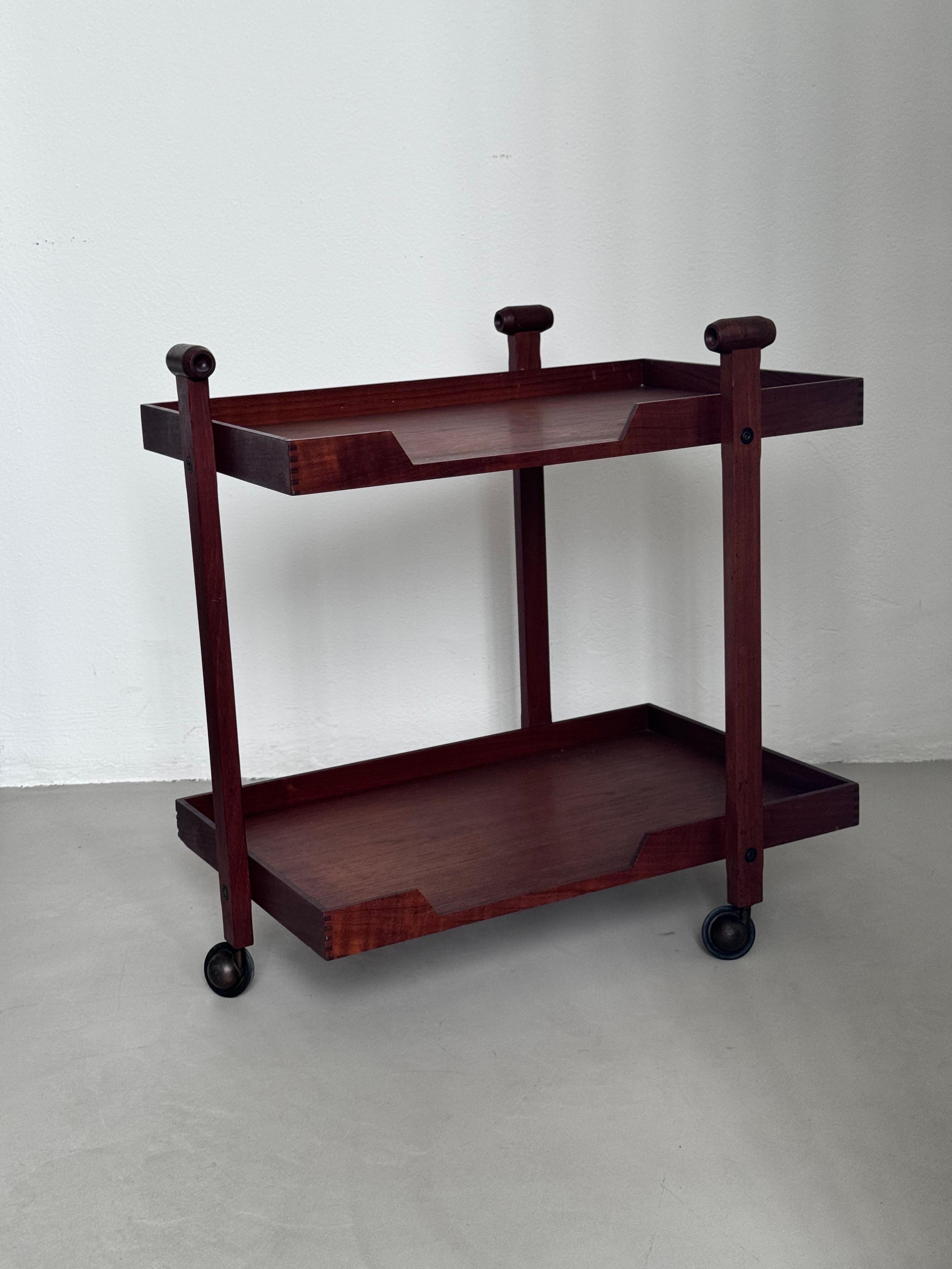 Bois Chariot de bar/de service en bois par Franco Albini pour Poggi modèle cr-20, années 1950 en vente