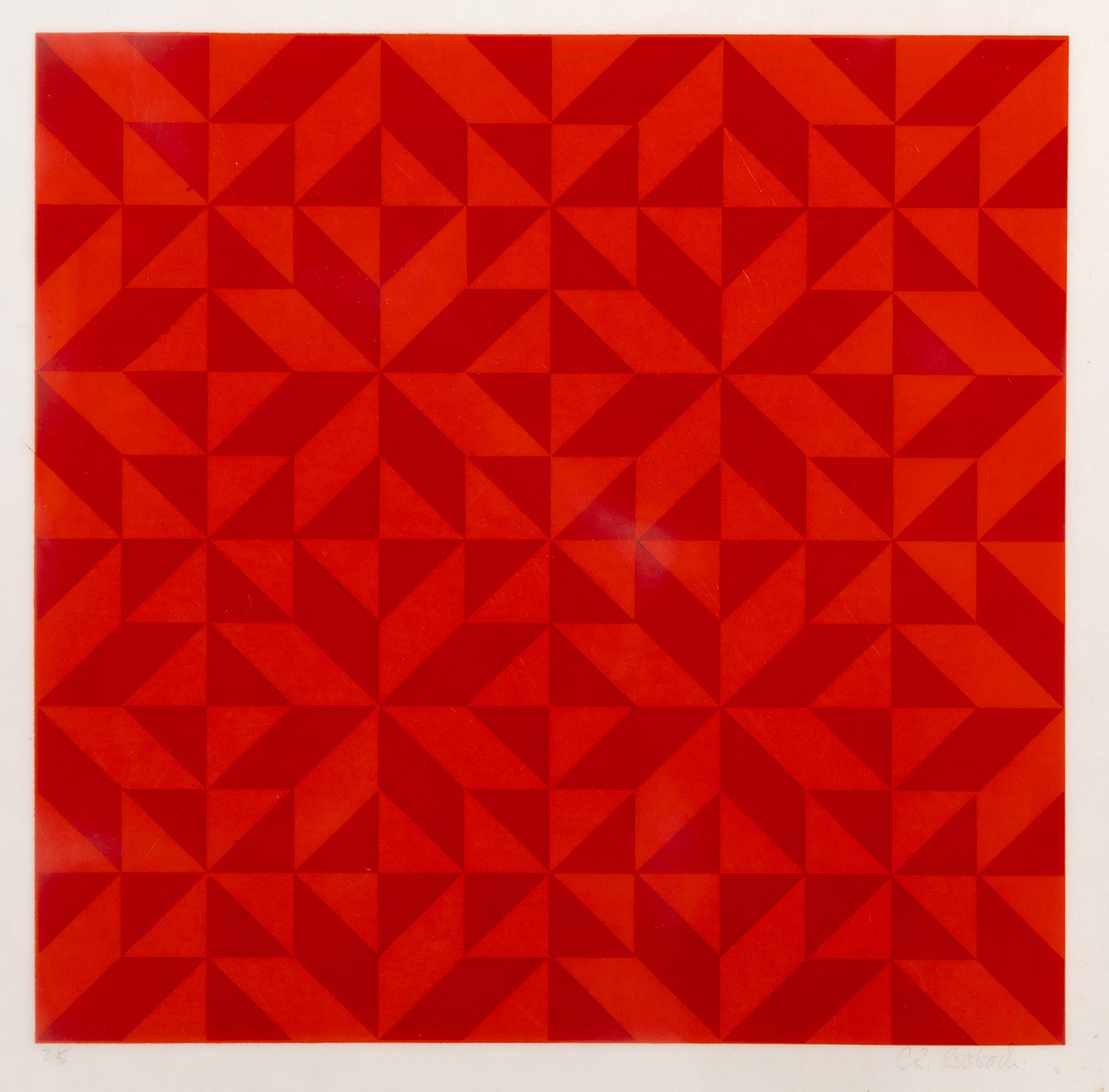  CR Rossbach -  Geometric Composition, Year: circa 1970, Medium: Screenprint on Paper, Laminated, signed and numbered in pencil, Edition: 2/5, Image Size: 12 x 12 inches, Size: 18 x 16 in. (45.72 x 40.64 cm)