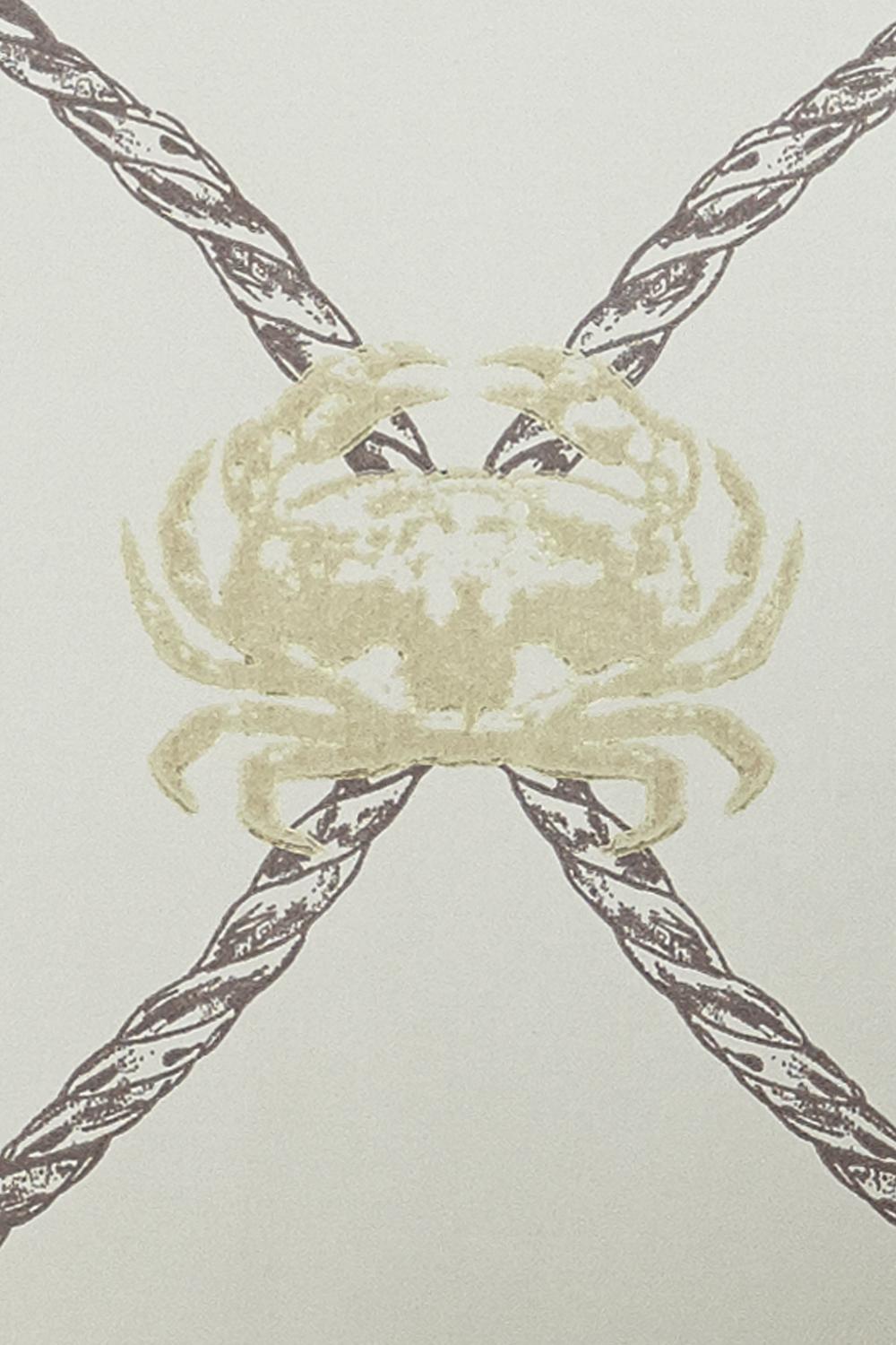 'Crab' Contemporary, Traditional Wallpaper in Gold/Charcoal In New Condition For Sale In Pewsey, Wiltshire
