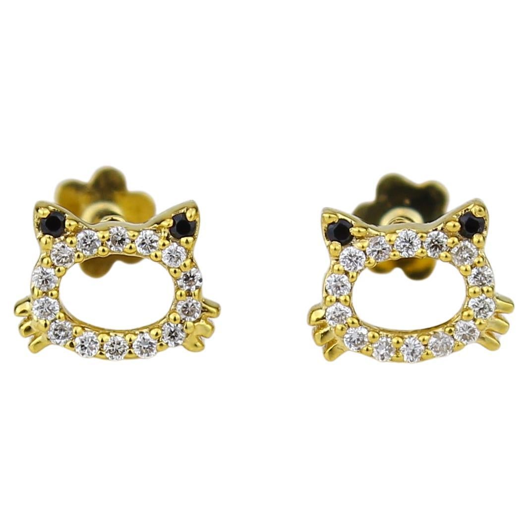Crab-Diamant-Ohrringe für Mädchen (Mädchen/Toddler) aus 18 Karat massivem Gold
