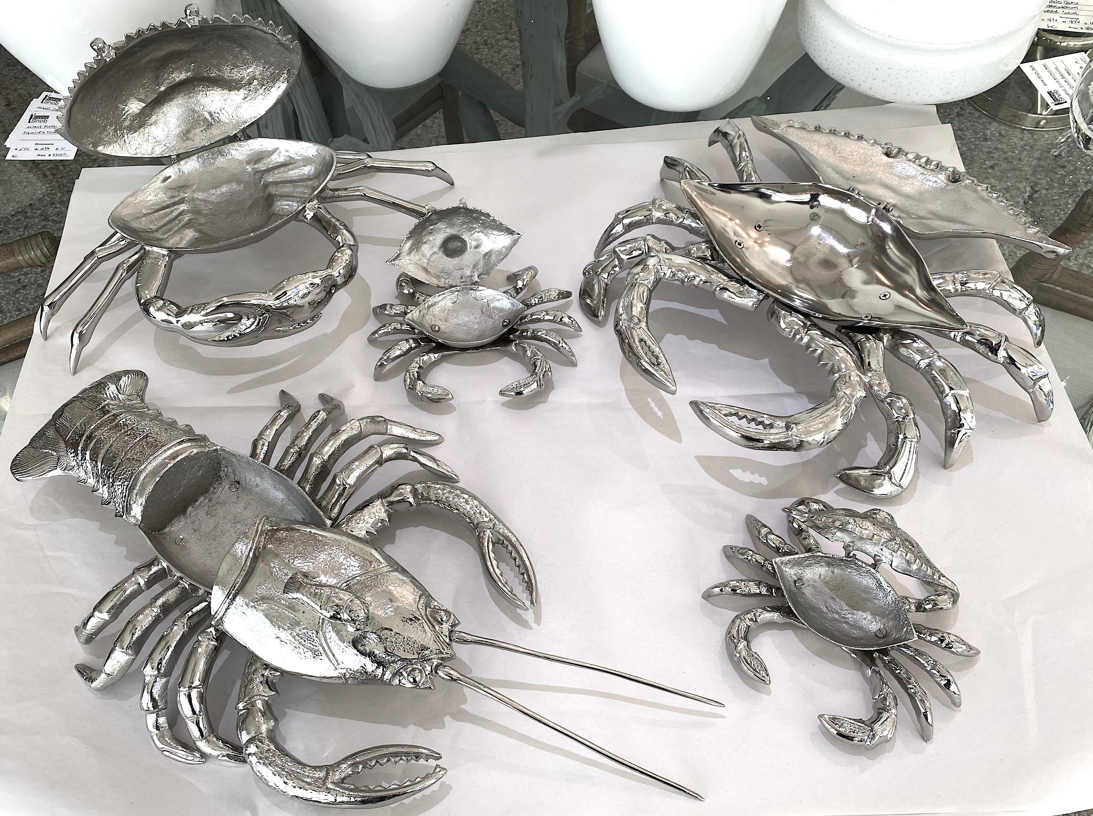 Nickel Plated Crab Figure by Angel & Zevallos For Sale 3