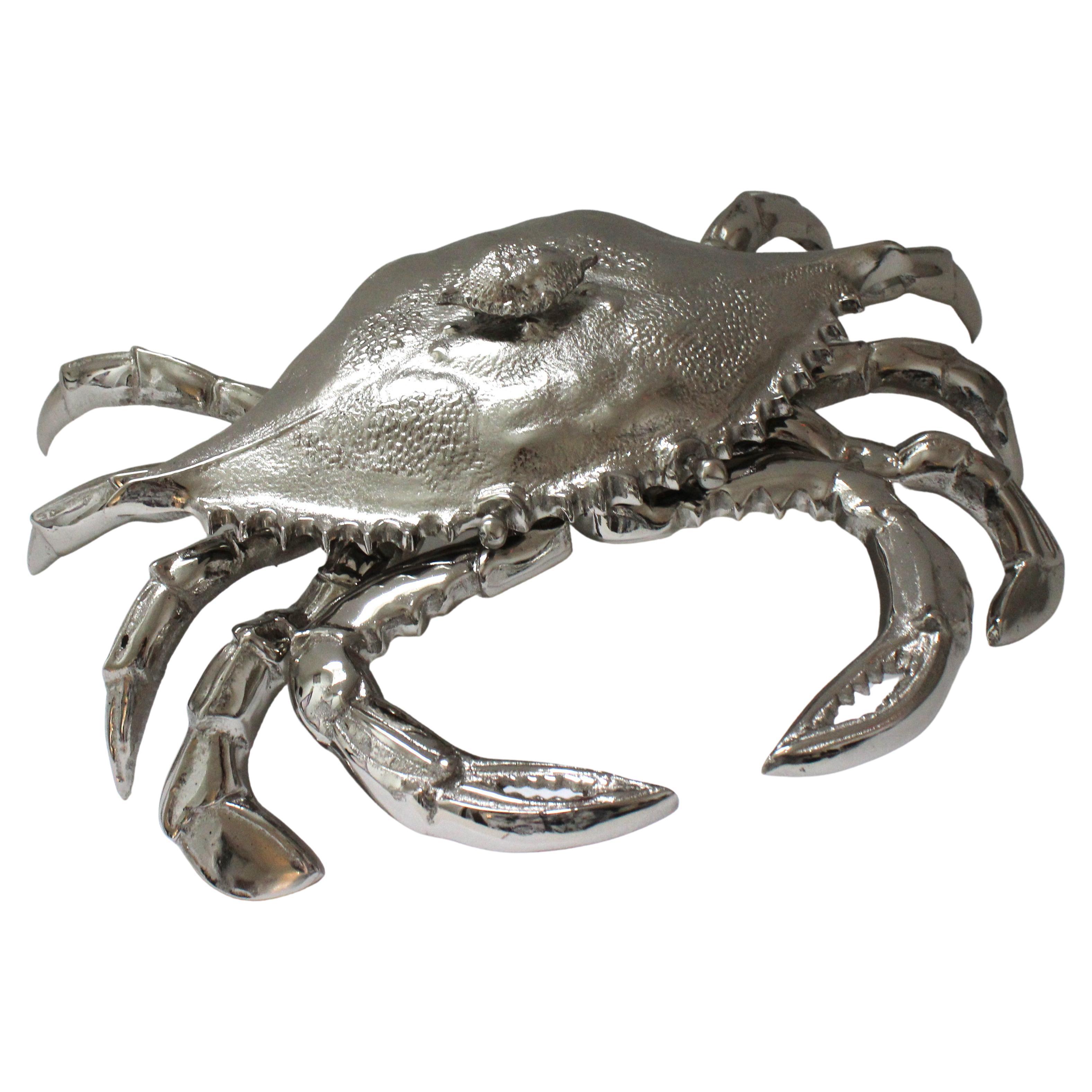 This stylish and chic nickel plated crab-form dish will make a statement with its large scale and use of materials. The piece is created by Angel & Zevallos, a workroom located in the Palm Beaches. 