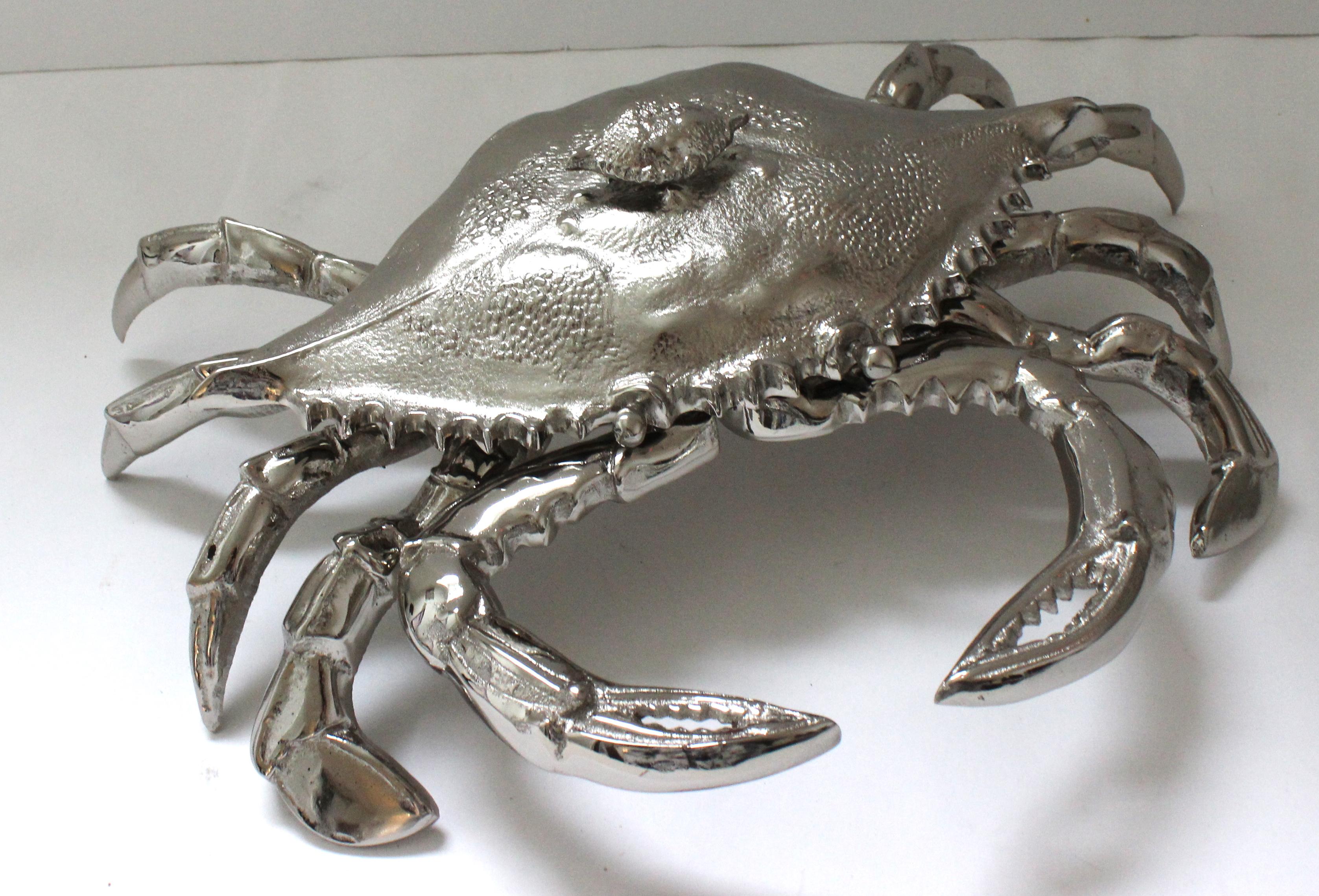 Moderne Figure de crabe en nickel par Angel & Zevallos en vente