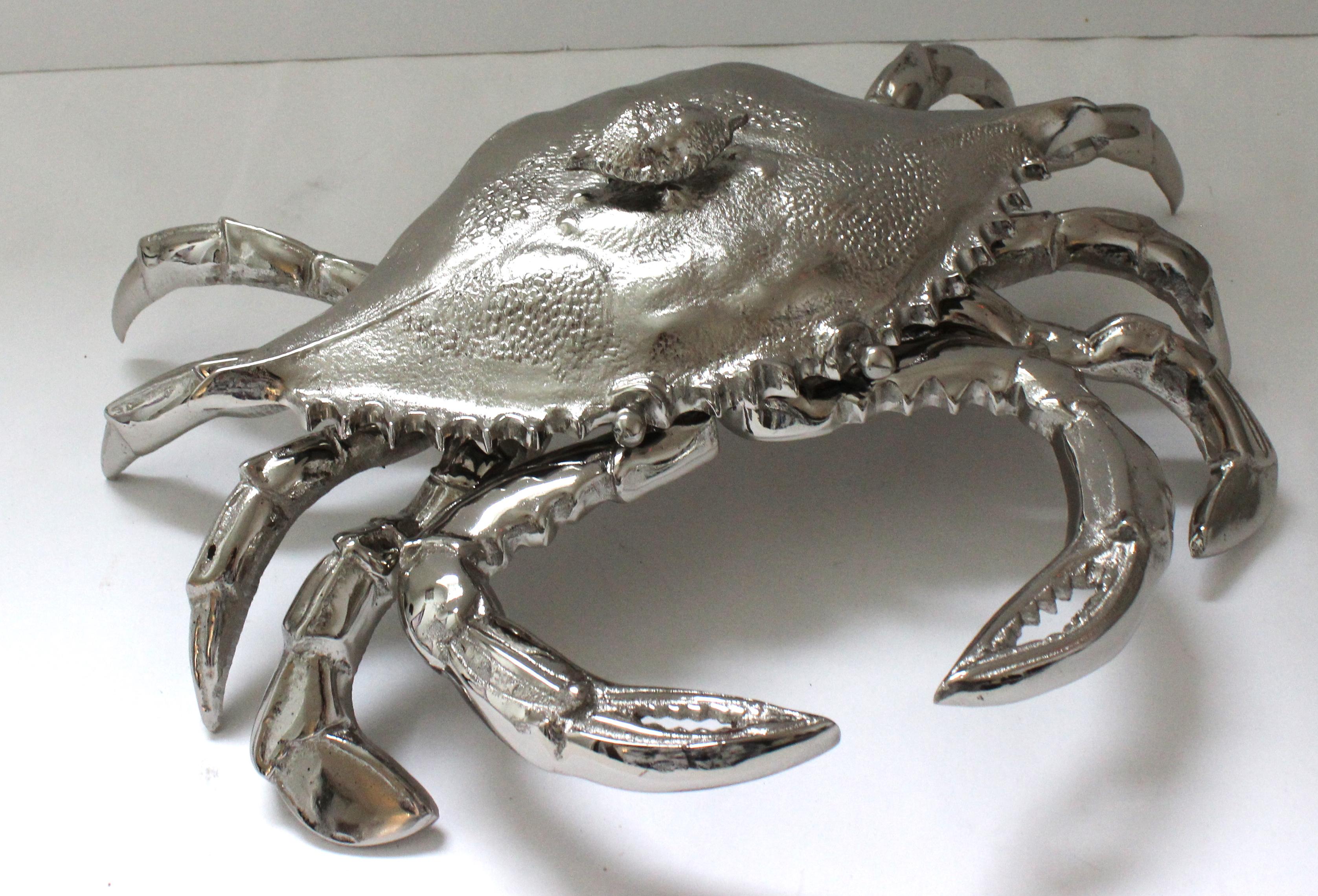Nickel vernickelte Krabbenfigur von Angel & Zevallos (Moderne)