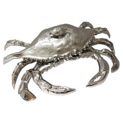 Vintage Nickel Plated Crab Figure by Angel & Zevallos