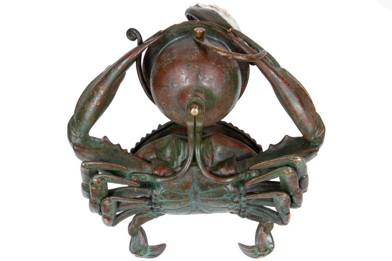 Patinated Crab Inkwell by Tiffany Studios For Sale