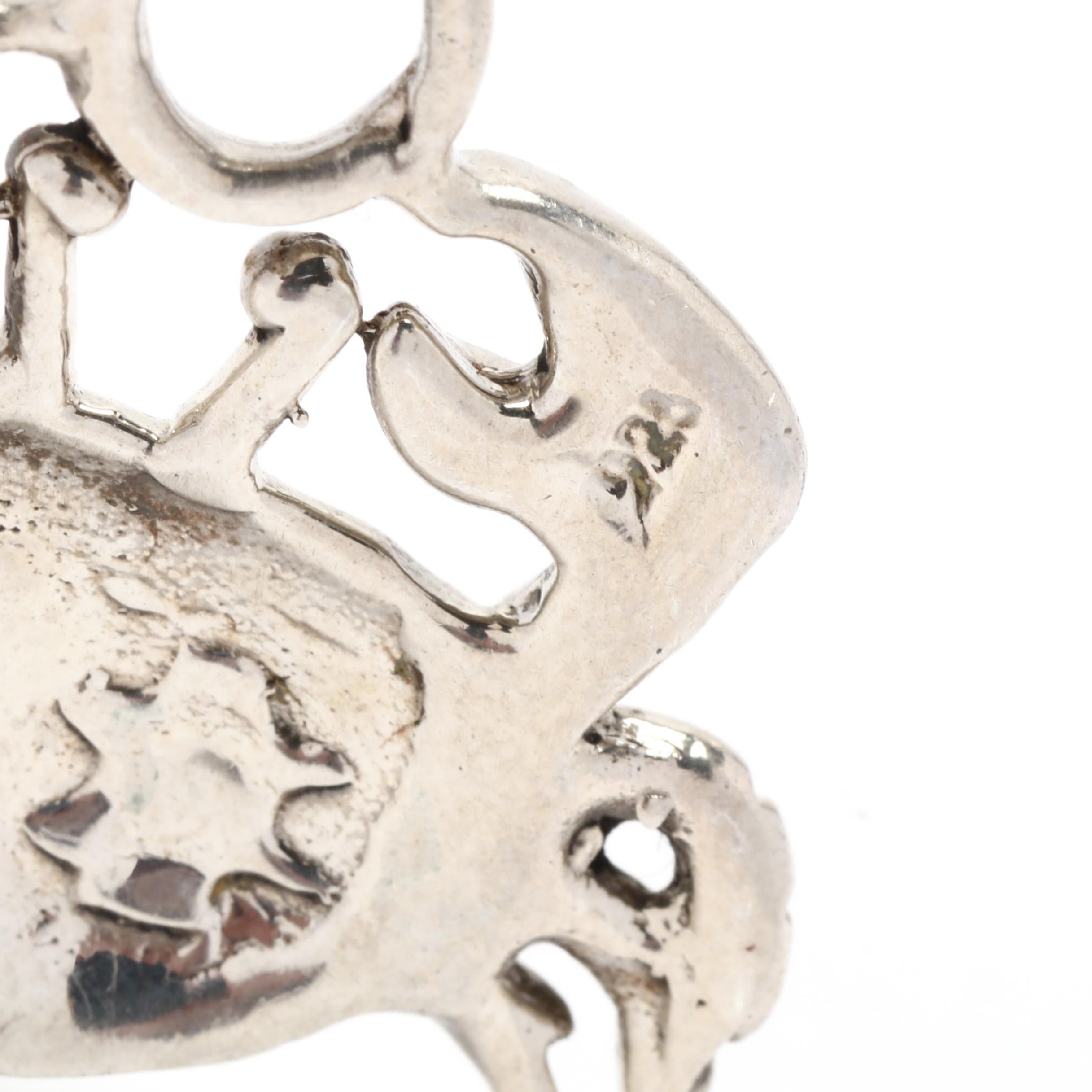 sterling silver crab pendant