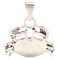 Pendentif crabe en argent sterling du Massachusetts