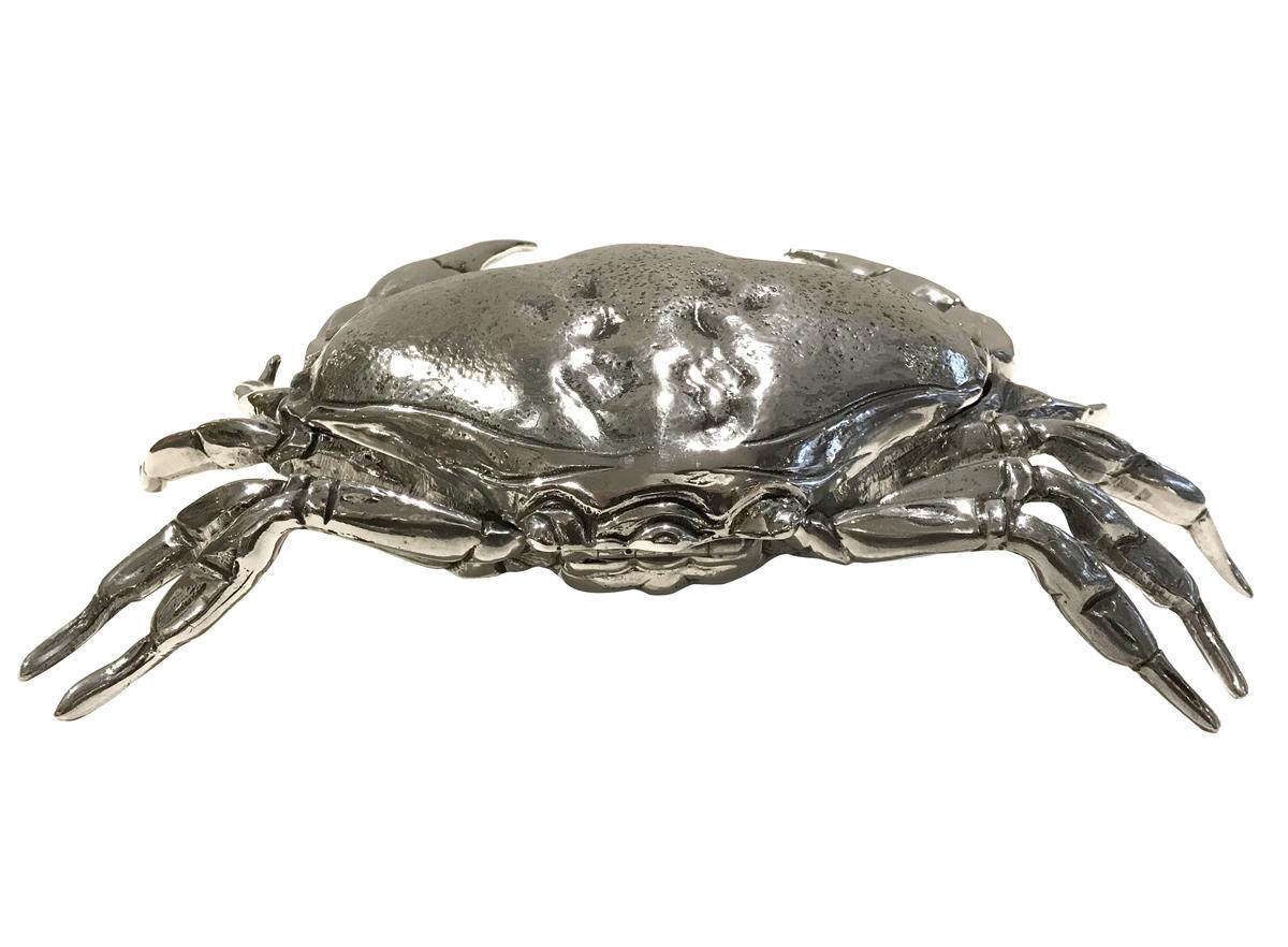 Crab Pewter Box or Caviar Bowl by Piero Figura In Good Condition In Paris, FR