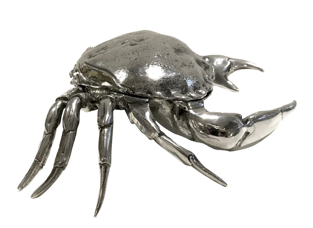 20th Century Crab Pewter Box or Caviar Bowl by Piero Figura