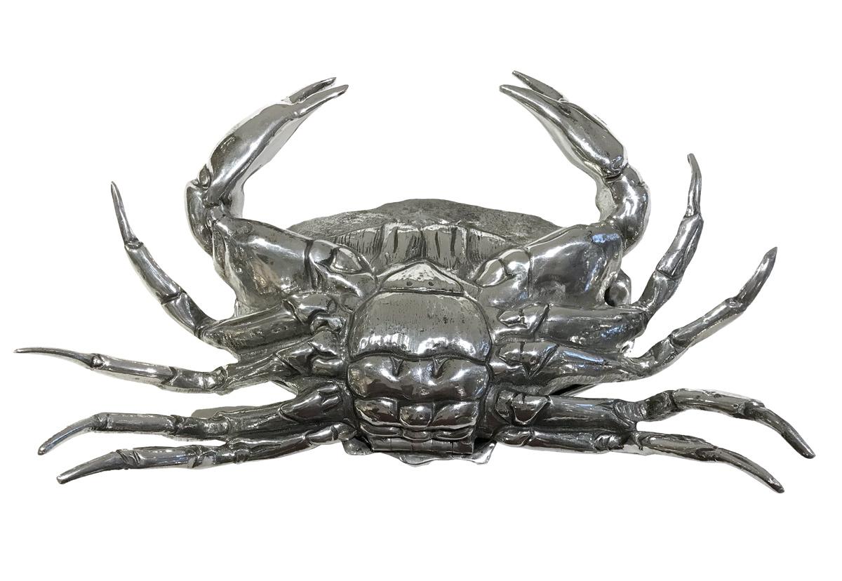 Crab Pewter Box or Caviar Bowl by Piero Figura 1