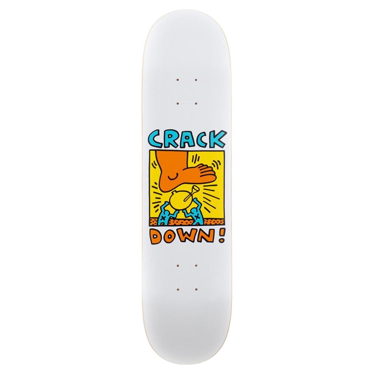 Crack Down Skateboard Deck by Keith Haring For Sale