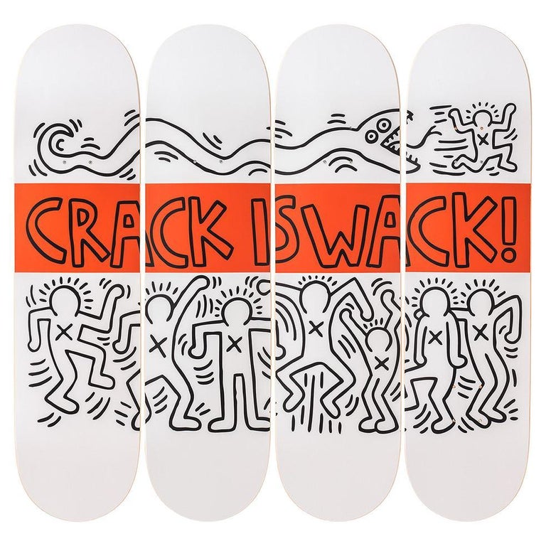 Crack Is Whack Skateboard Set by Keith Haring For Sale