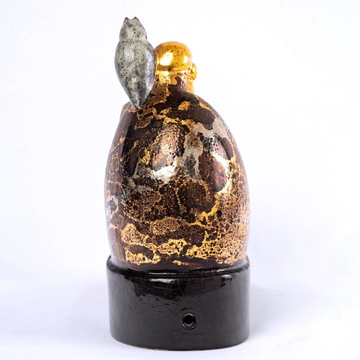 Cracked Ceramic Perfume Burner Night Light - Robj - Period: Art Deco For Sale 1