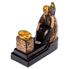 Cracked Ceramic Perfume Burner Night Light - Robj - Period: Art Deco