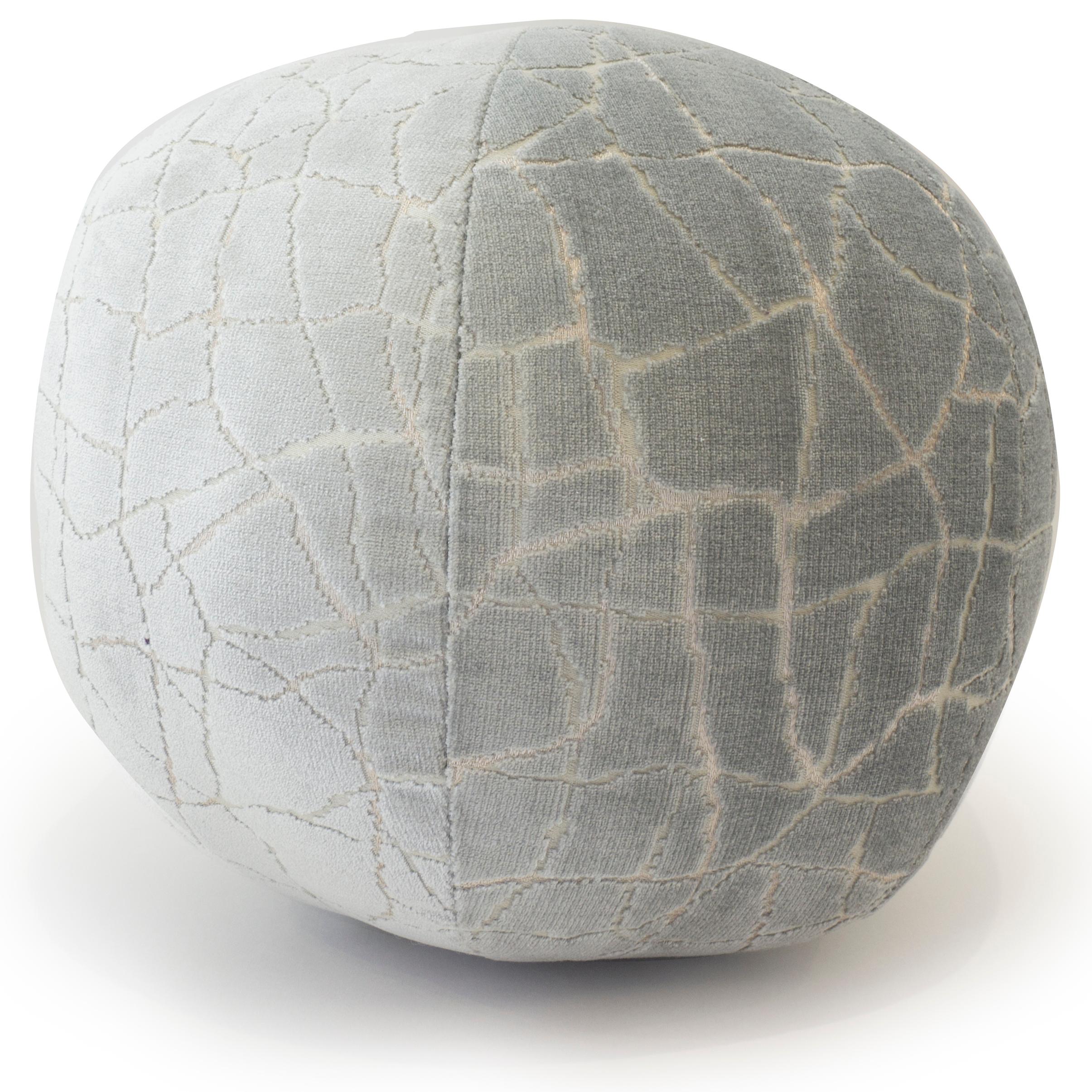 Modern Cracked Cut Velvet Round Ball Pillow