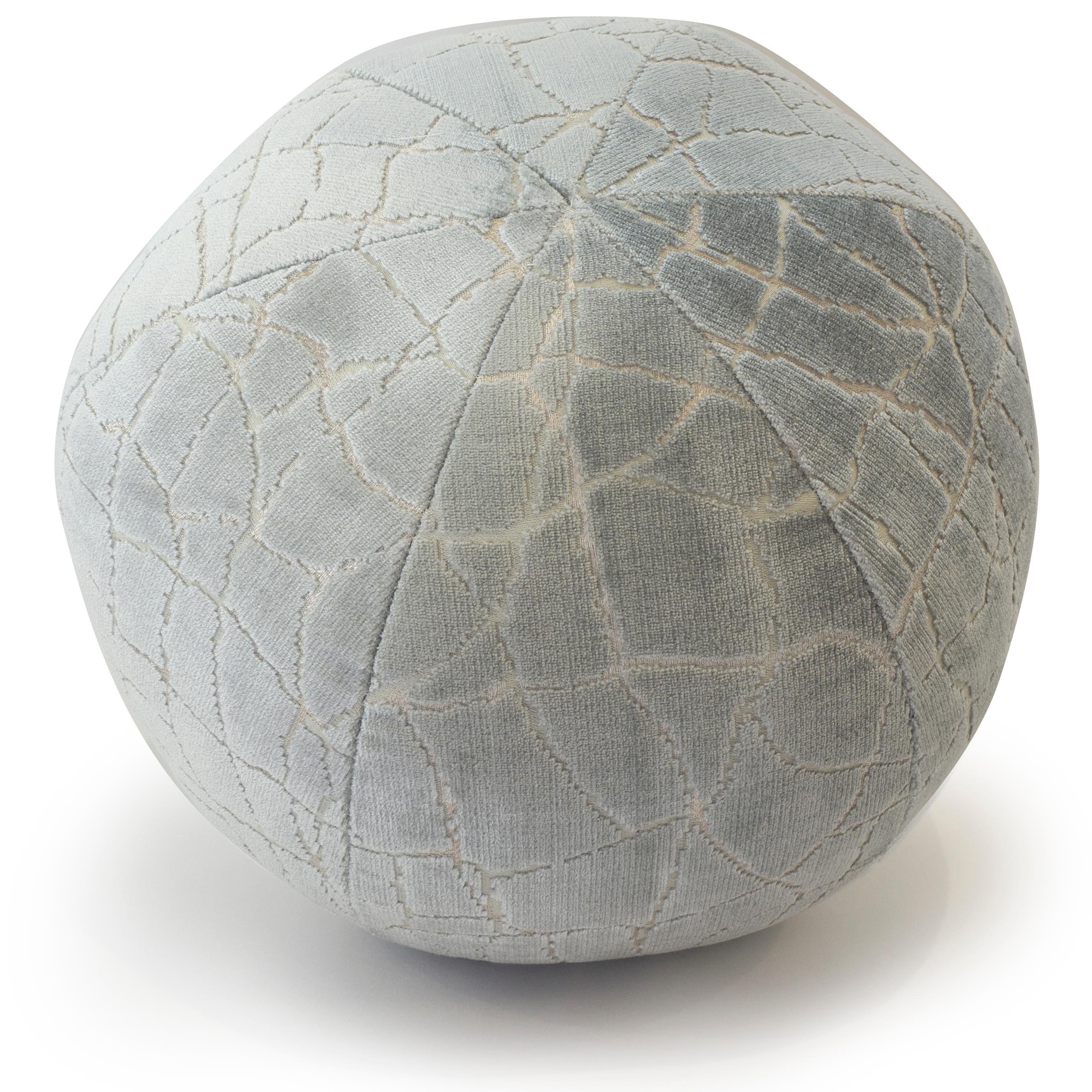 Contemporary Cracked Cut Velvet Round Ball Pillow