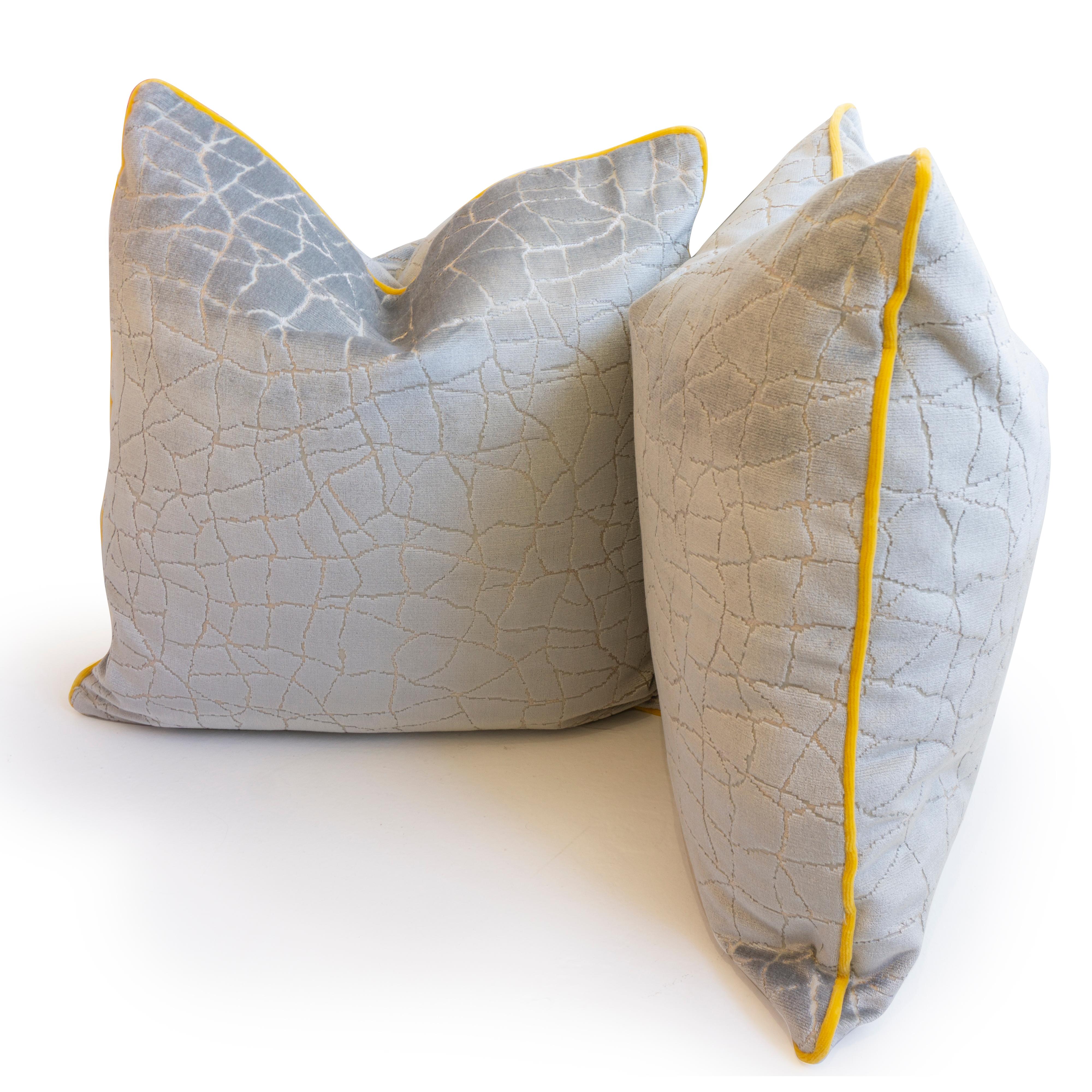 Modern Cracked Cut Velvet Throw Pillows